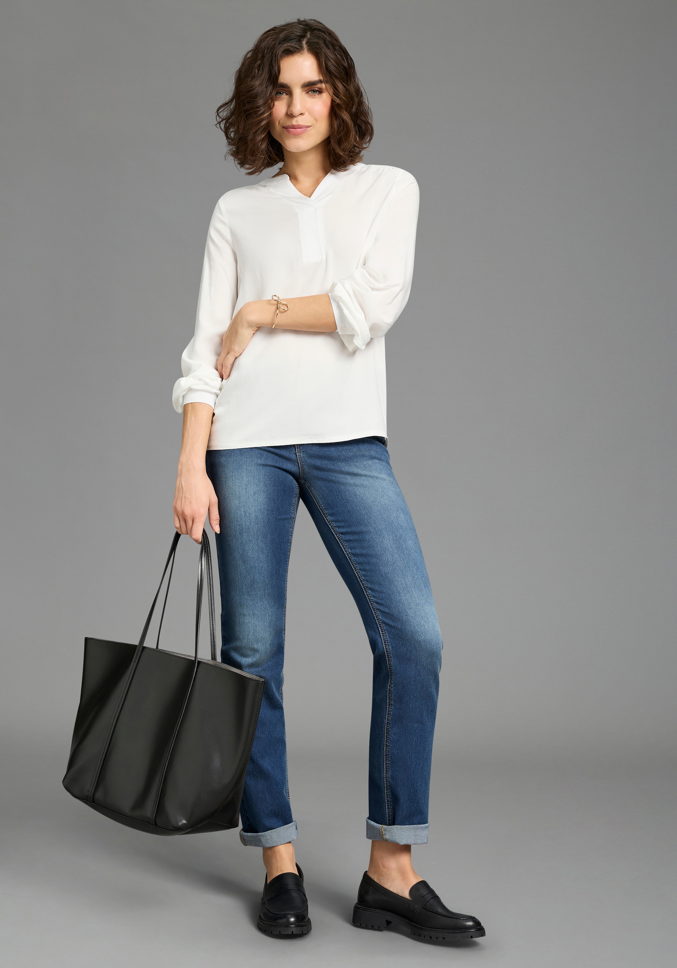 Laura Scott Schlupfbluse für Casualmode und Streetwear, aus Viskose, unifarbene Optik