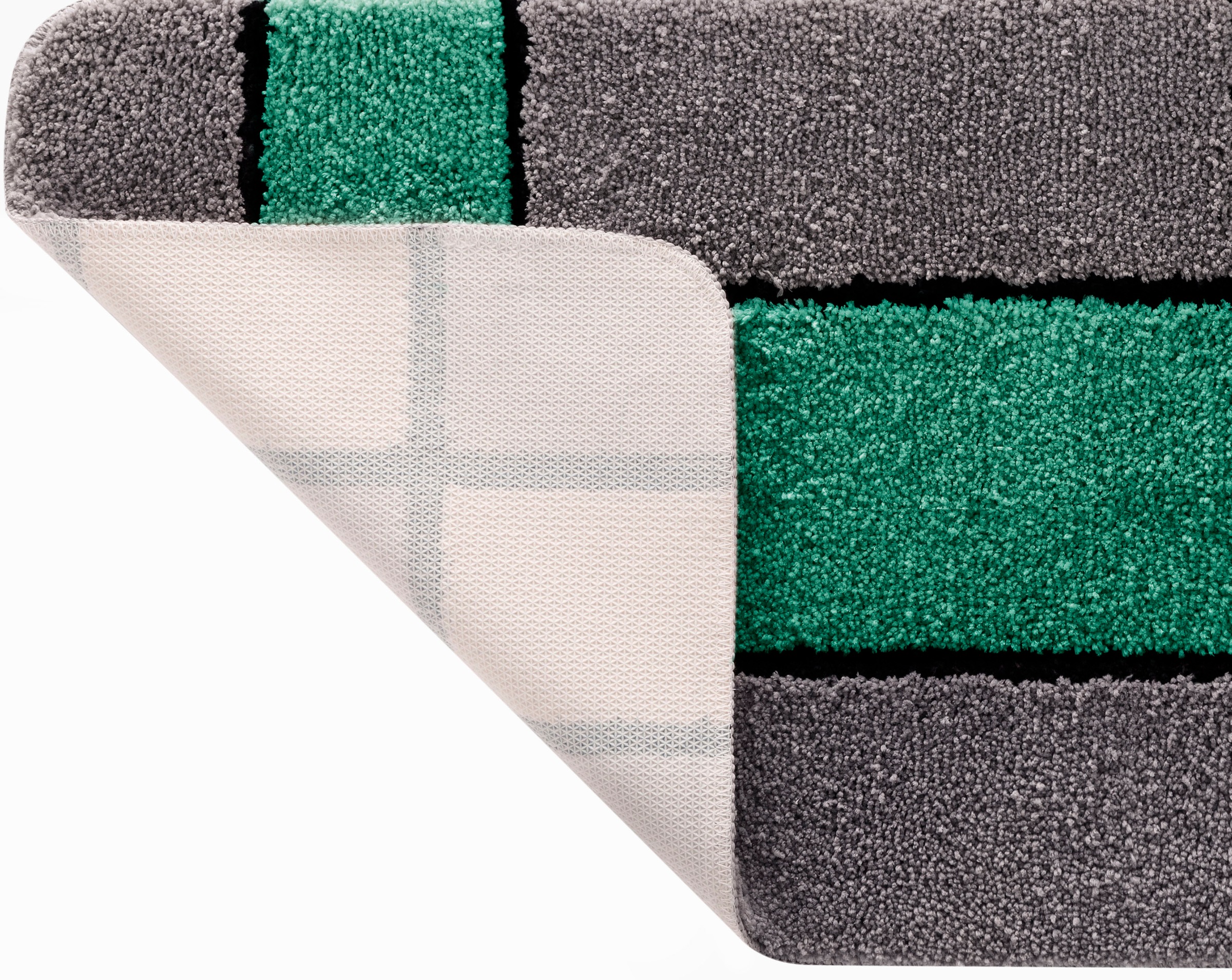 my home Badematte »Melli«, rutschhemmend beschichtet, fußbodenheizungsgeeignet, Badteppich, mit Muster, karierte Badematte