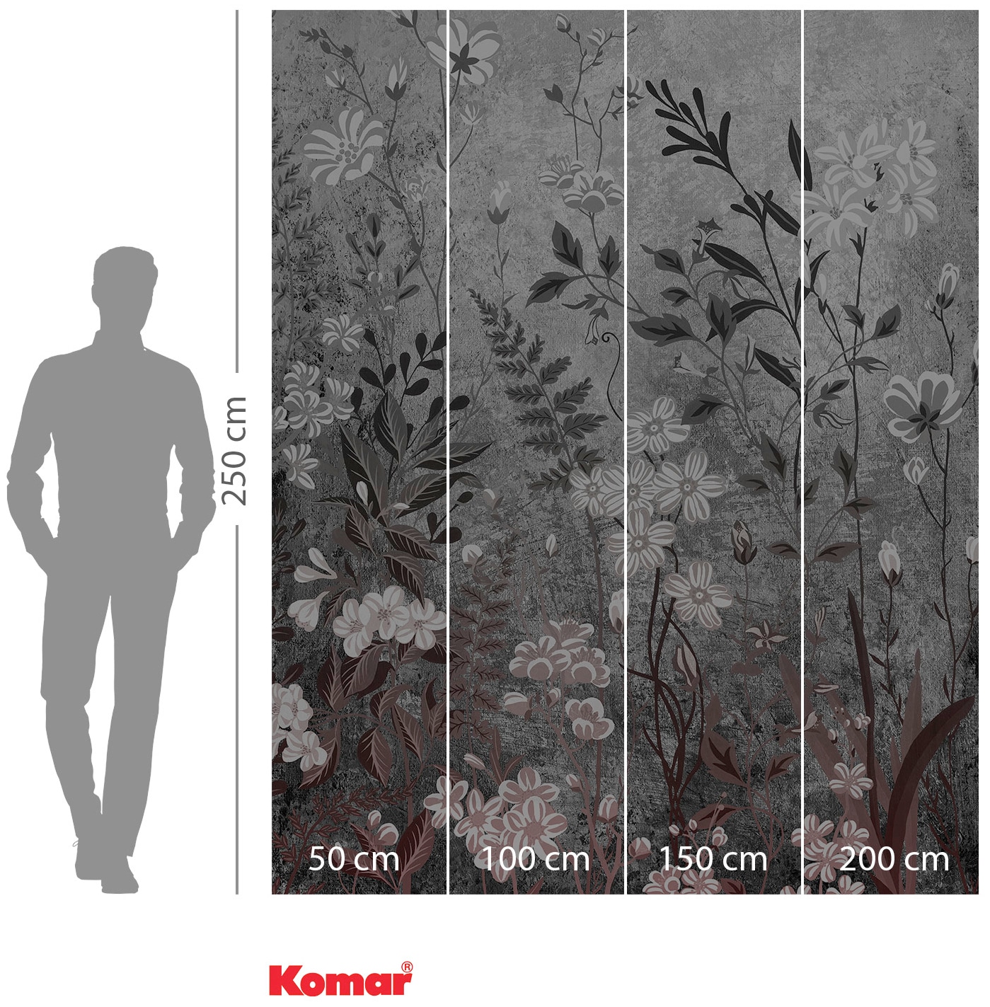Komar Vliestapete »Digitaldruck Vlies -  Moonlight Flowers - Größe 200 x 250 cm« bedruckt glatt Wohnzimmer, Schlafzimmer