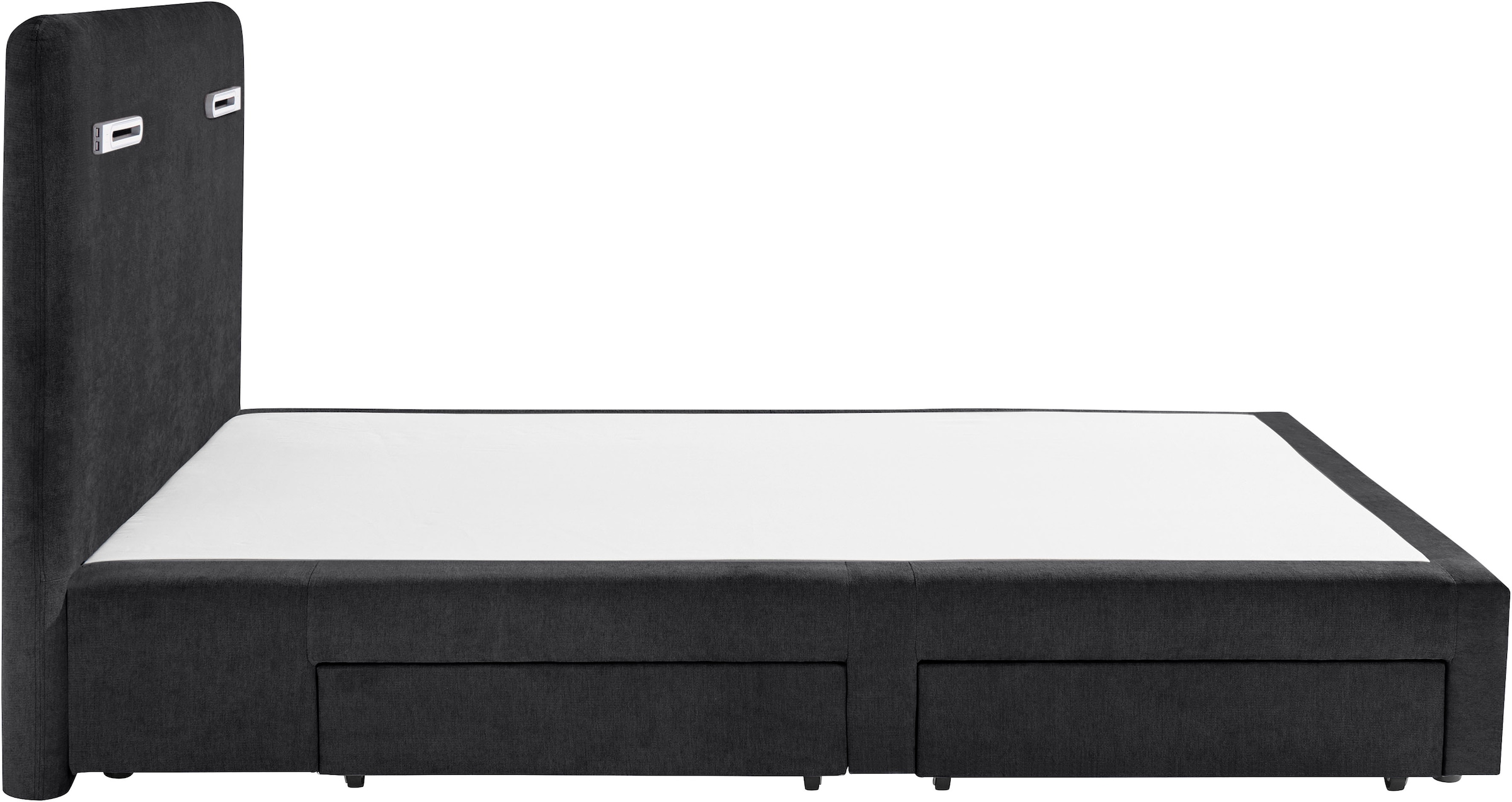 INOSIGN Boxbett »Luan«, Schubkästen, LED-Beleuchtung und Topper, in Breite 120 cm und 180 cm