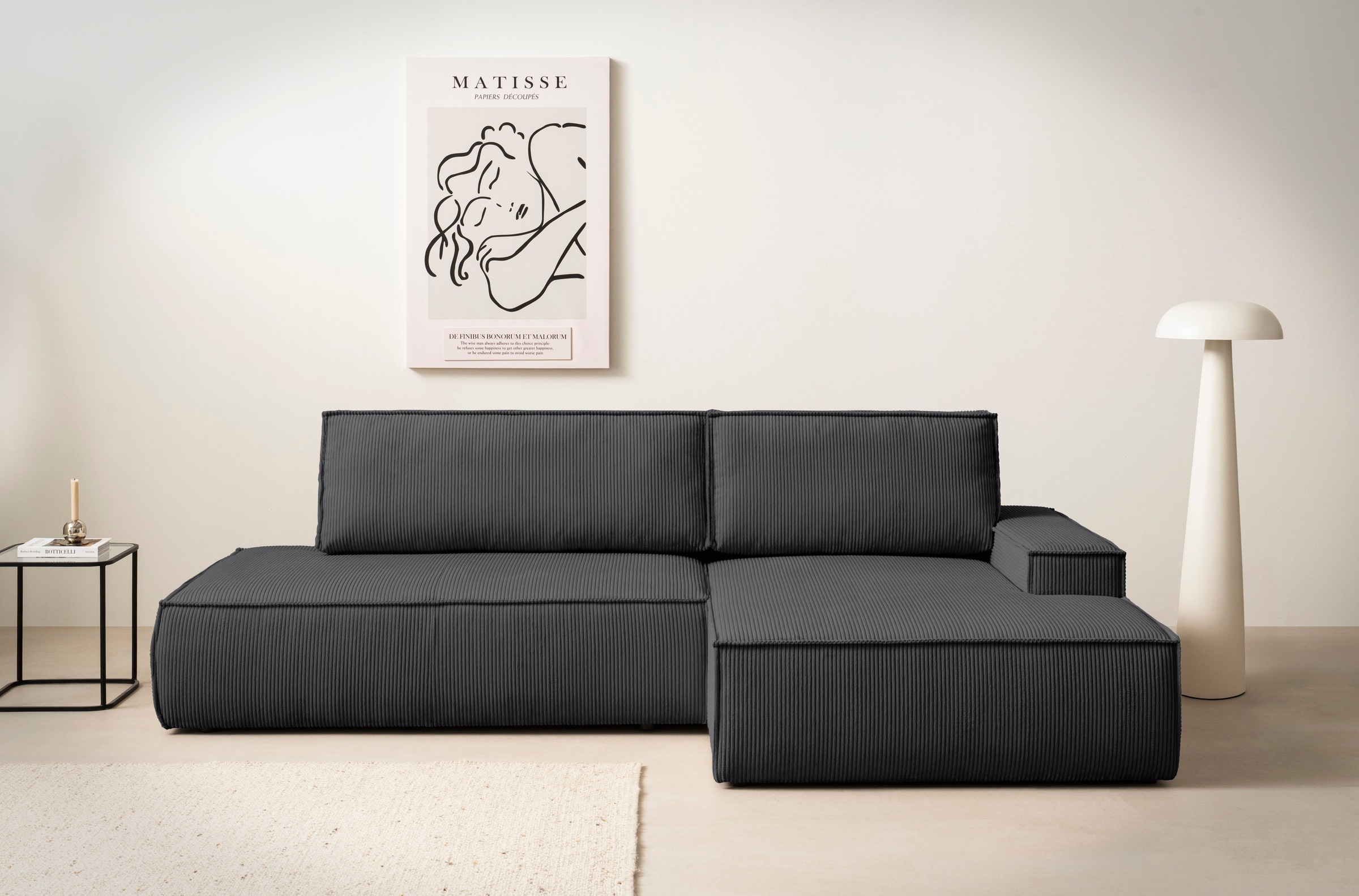 Home affaire Ecksofa »SHERWOOD, Schlafsofa in L-Form offen (275cm), Cord, L günstig online kaufen