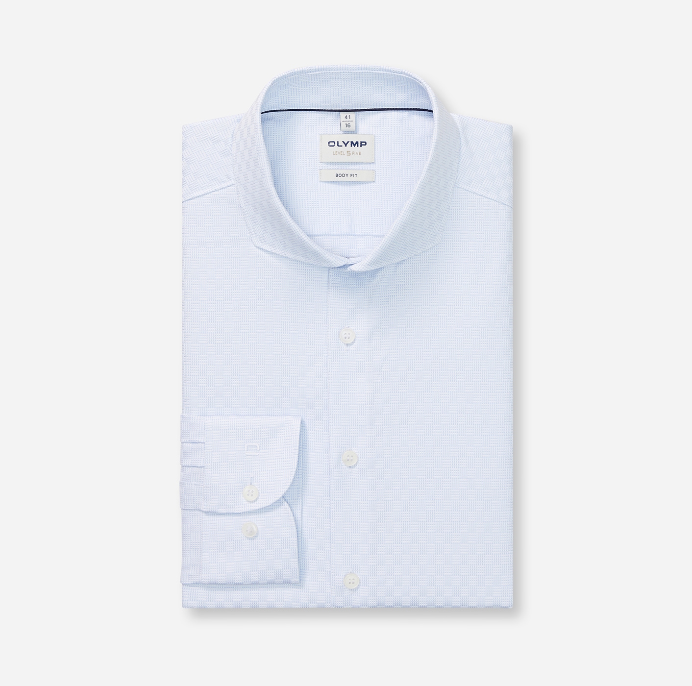 OLYMP Langarmhemd »Level Five« body fit, Haifischkragen, Webmuster, Businesshemd