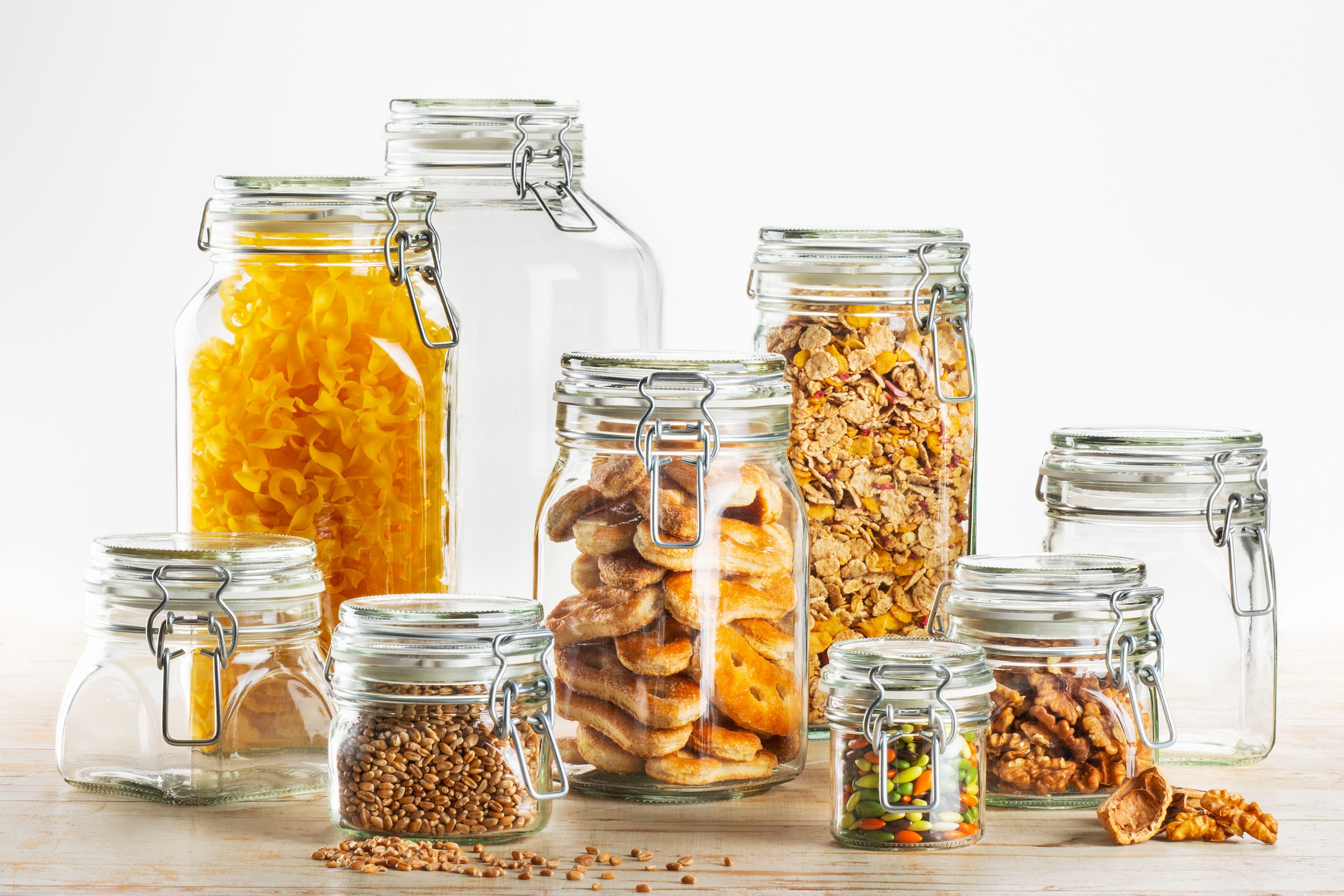 MÄSER Einmachglas »Gothika, Einkochglas Set« Set, je 2 Gläser mit Füllmenge 75 cl, 1,05 l, 1,45 l + 1x Einkochring-Set, 7 Stk. tlg. Glas mit Deckel