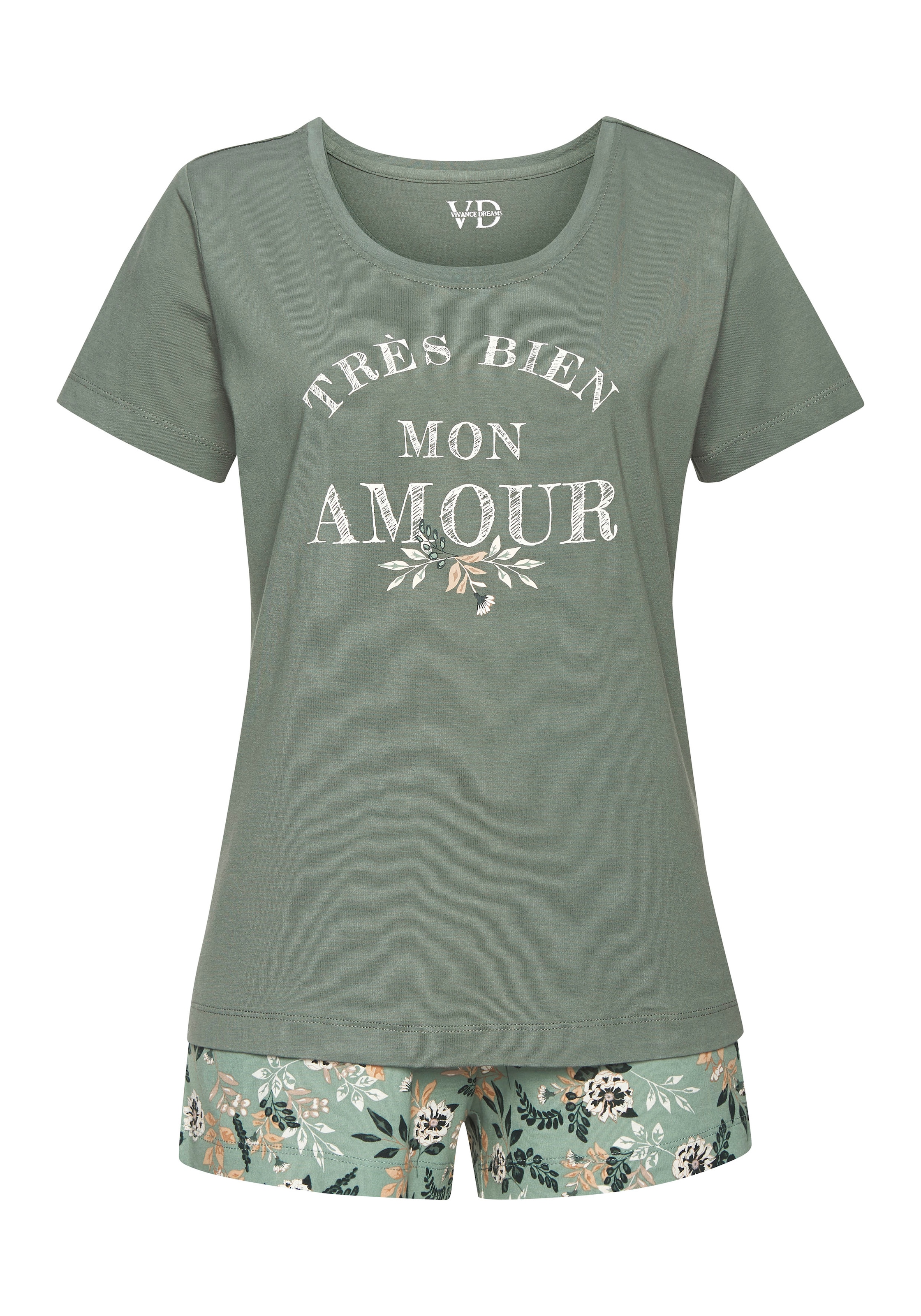 Vivance Dreams Shorty Set, 2 tlg. mit romantischem Blumendruck