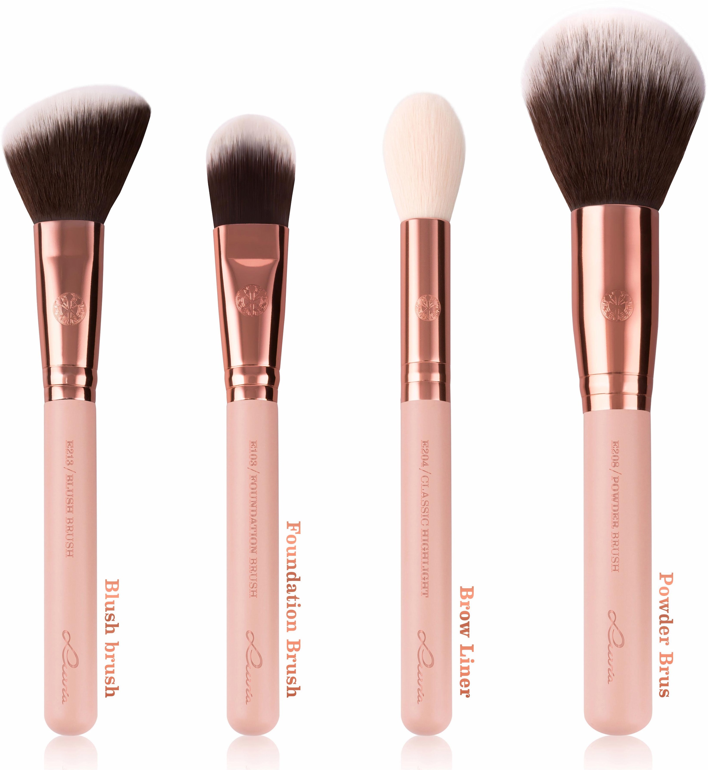 Luvia Cosmetics Kosmetikpinsel-Set »Essential Brushes - Rose Golden Vintage« vegan