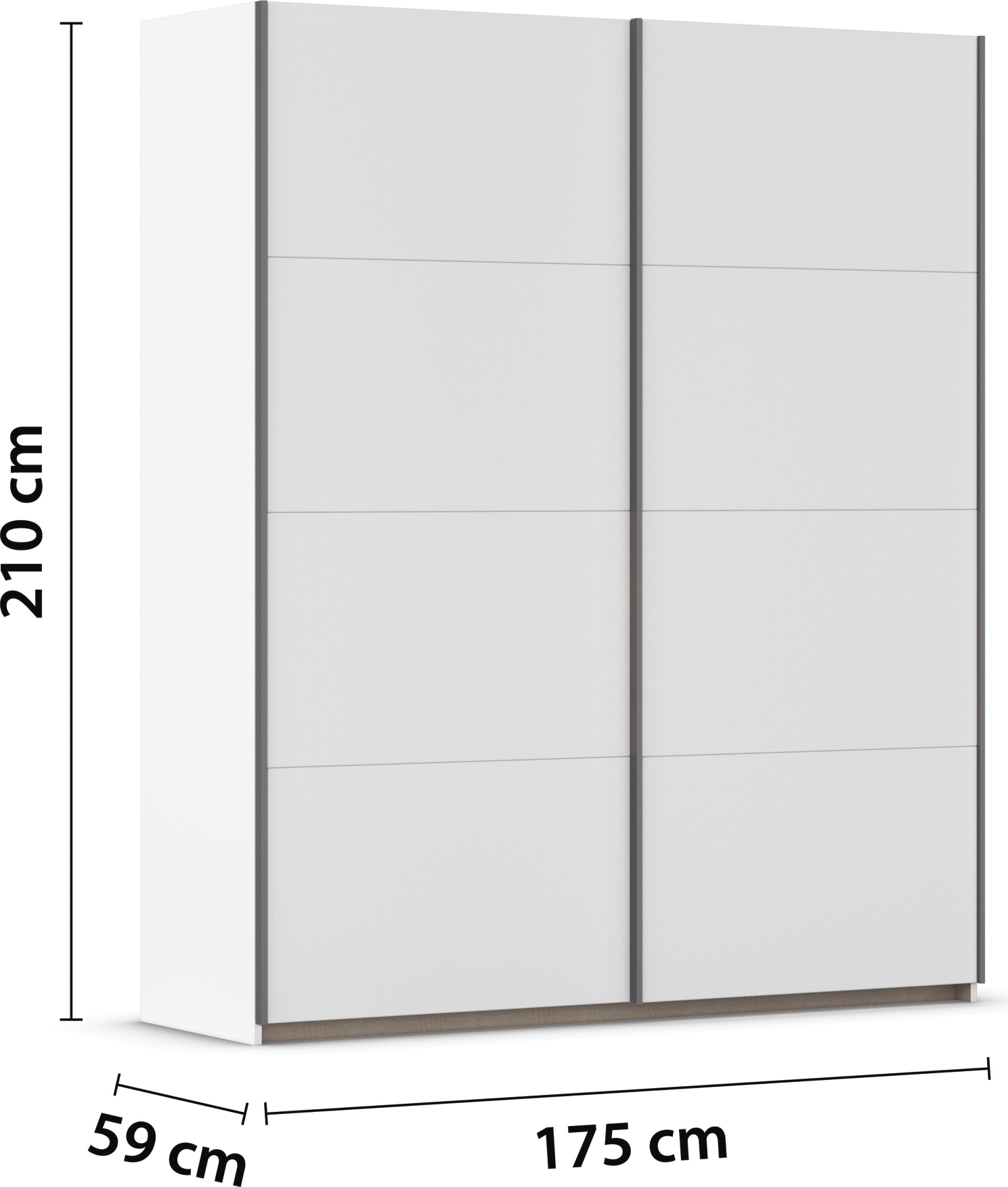 rauch Schwebetürenschrank »Kleiderschrank Schrank Garderobe Schlafzimmerschrank OXFORD«, (in 3 verschiedenen Ausstattungen BASIC/CLASSIC/PREMIUM), mit Griffleisten aus Metall, auch für kleinere Räume MADE IN GERMANY
