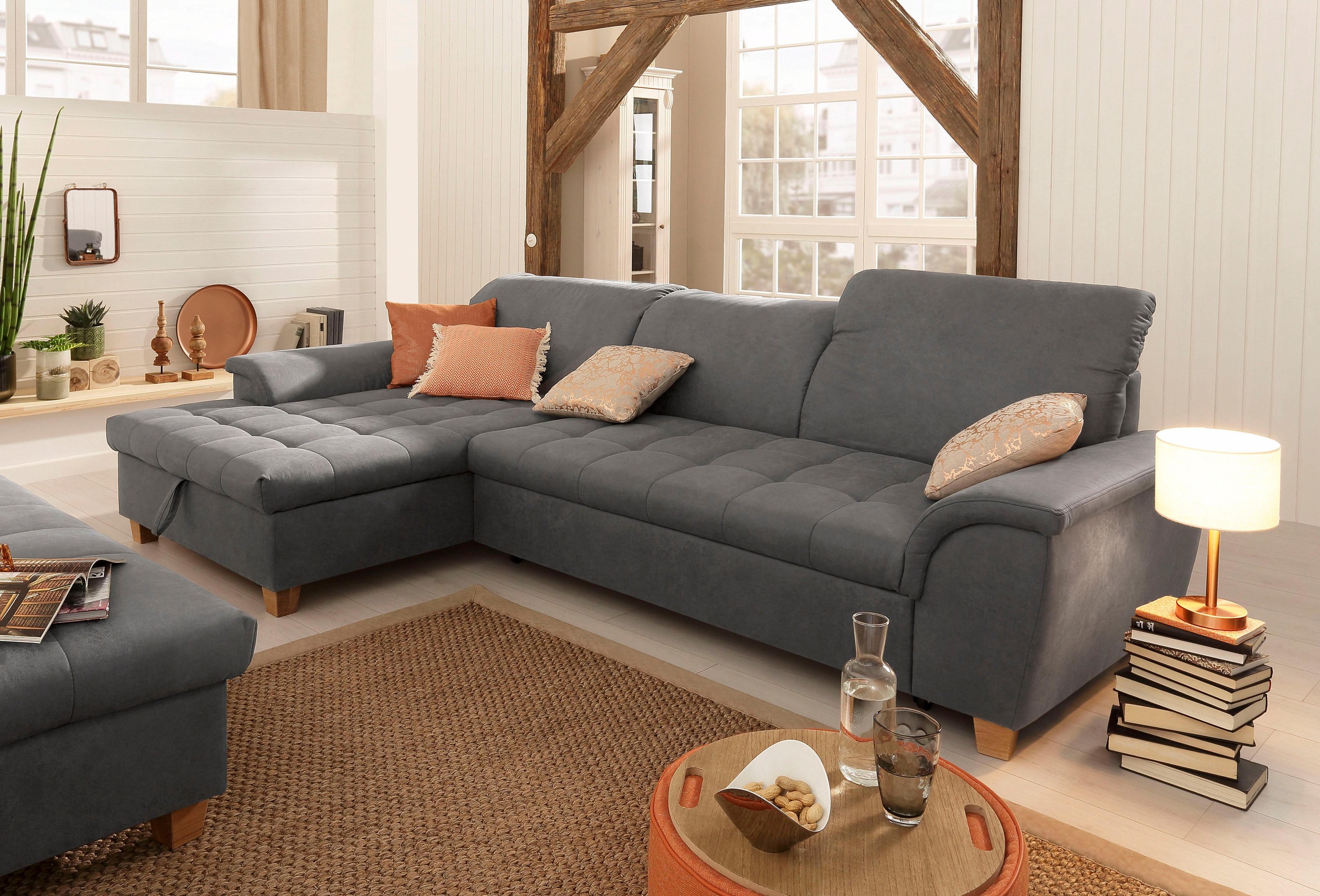 Home affaire Ecksofa »Lyla fester Sitzkomfort, bequeme Armlehnen, Breite 27 günstig online kaufen