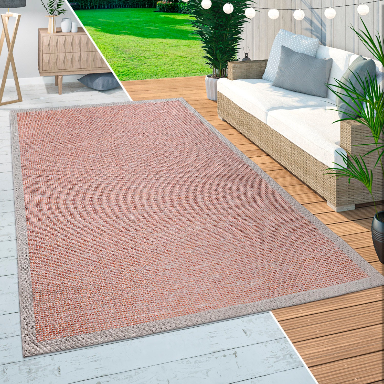 Paco Home Teppich »Quebec 135«, rechteckig, 4 mm Höhe, Flachgewebe, meliert günstig online kaufen