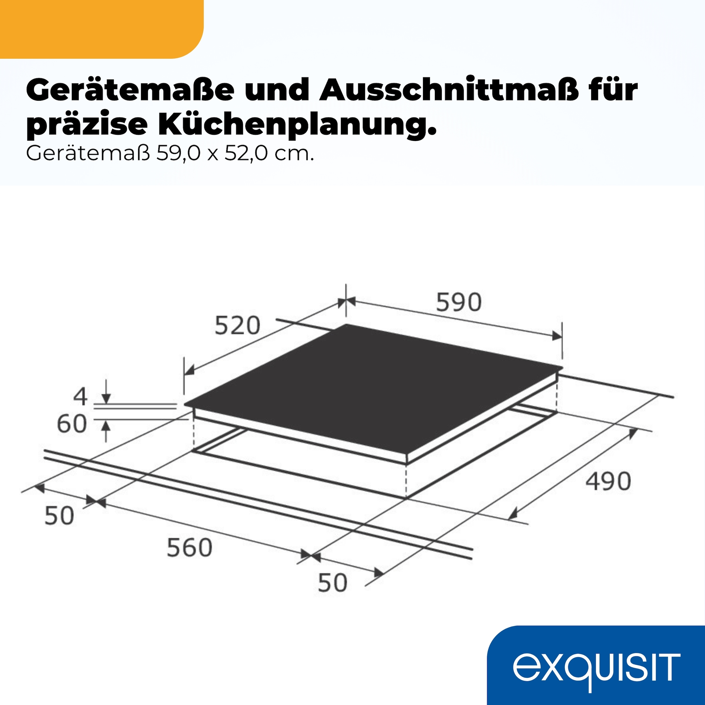 exquisit Elektro-Kochfeld »EKC600-490« Glaskeramikkochfeld mit Restwärmeanzeige für mehr Sicherheit