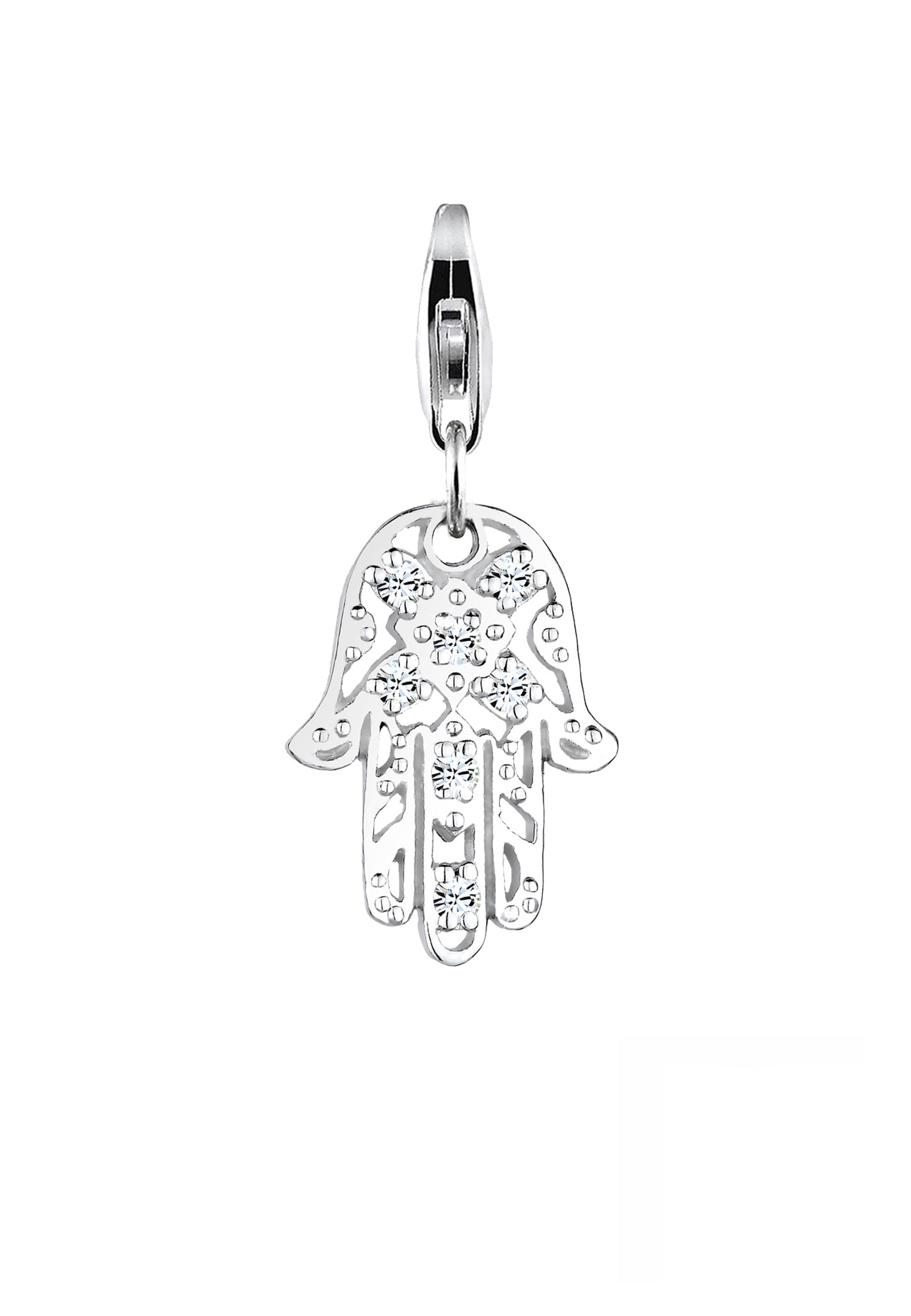 Nenalina Charm-Einhänger »Hamsa Hand Ornament Kristall 925 Silber«
