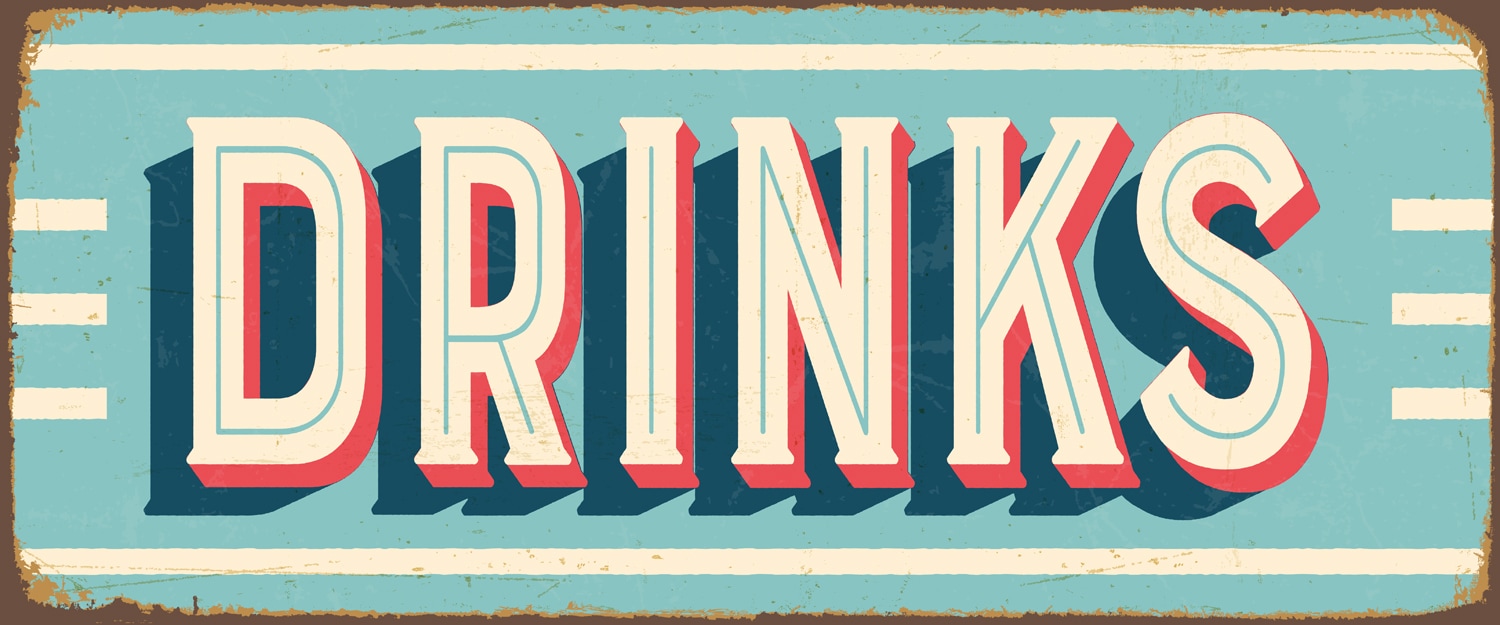 queence Metallbild »DRINKS« Sprüche & Texte Schriftzug, Stahlschilder günstig online kaufen