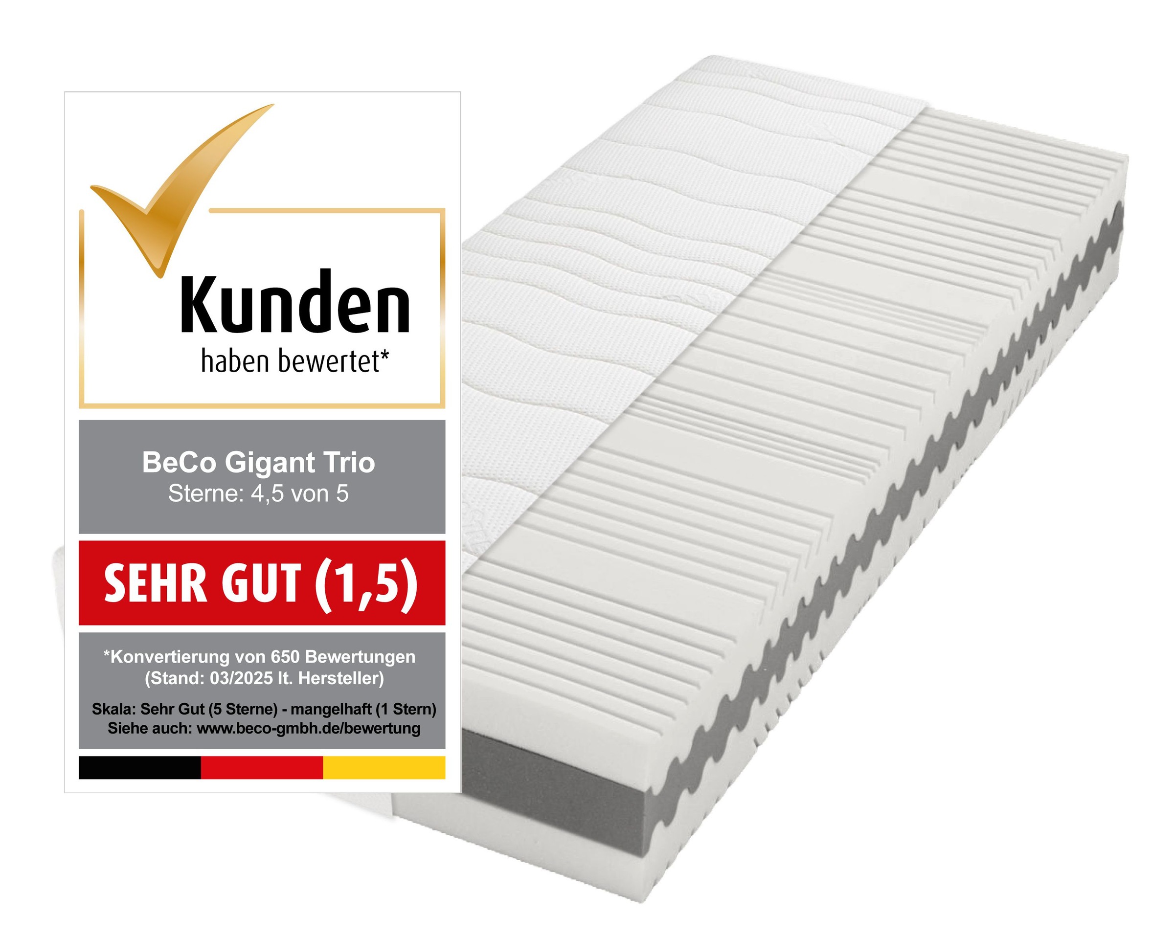 Beco Komfortschaummatratze »Matratze Gigant Trio KS, Luxusmatratzenhöhe, in günstig online kaufen