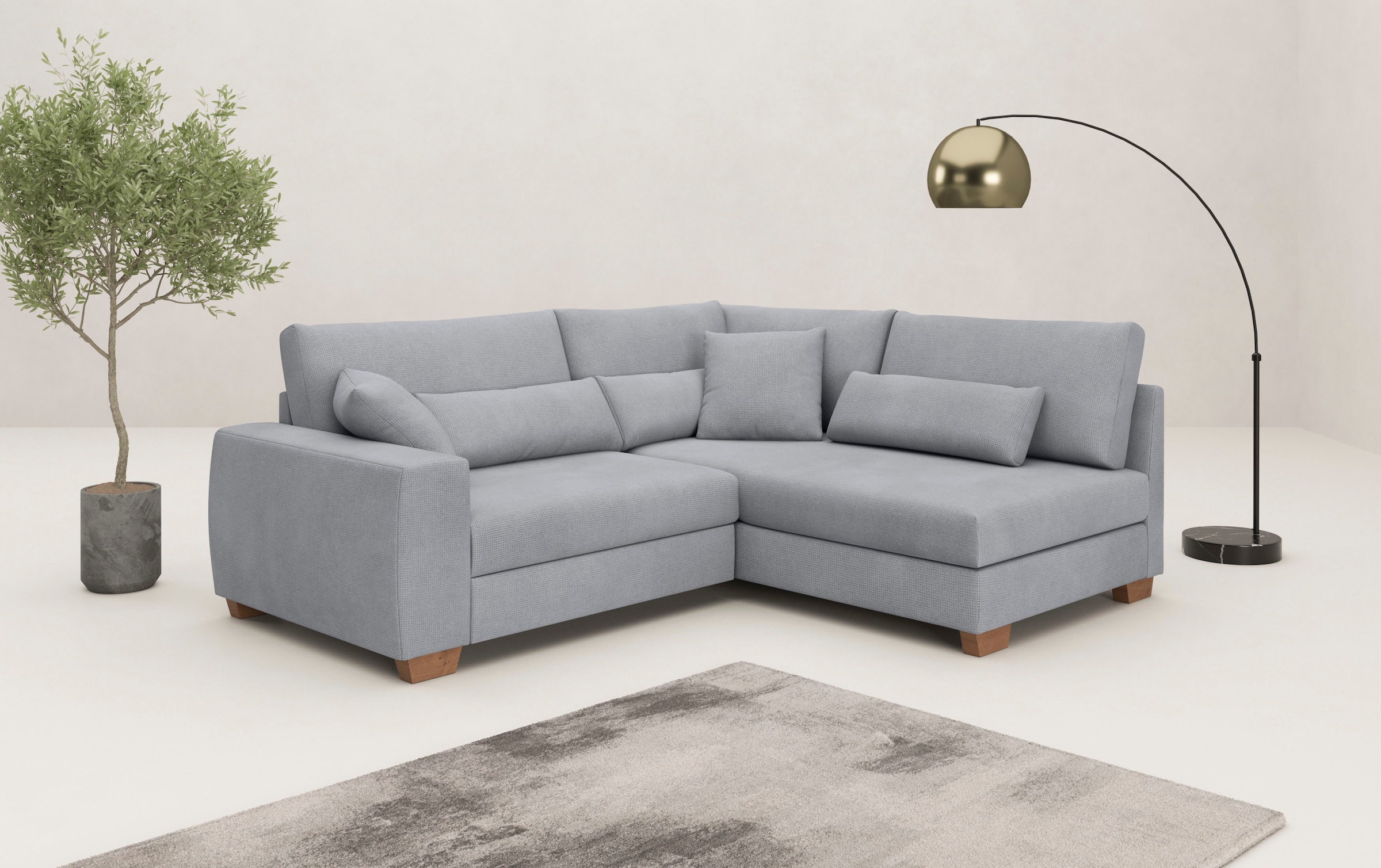 Mr. Couch Ecksofa »Helena L-Form, bis 140 kg belastbar«, mit Taschenfederke günstig online kaufen