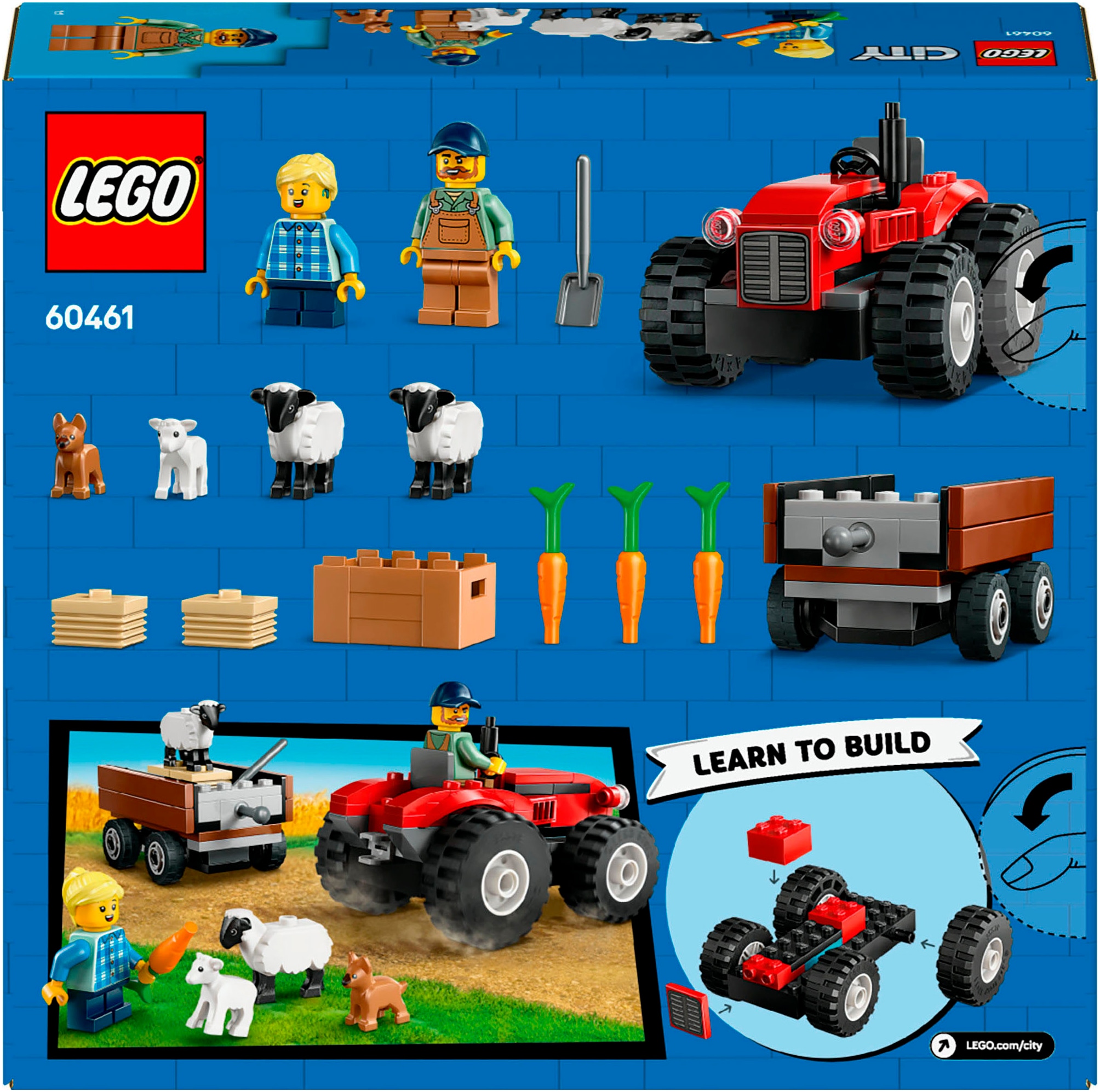 LEGO® Konstruktionsspielsteine »Traktor mit Anhänger (60461), LEGO City«, (116 St.), Made in Europe