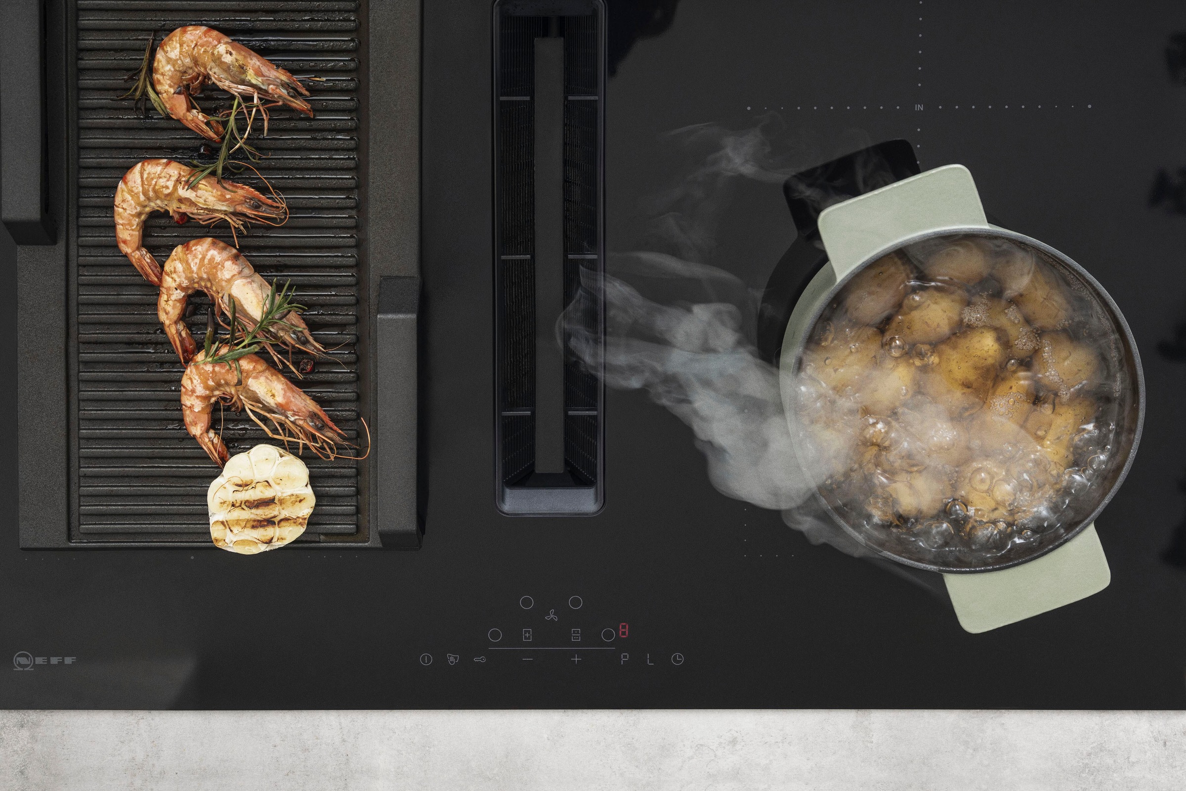 NEFF Kochfeld mit Dunstabzug »T48CD7AX2«, mit einfacher Touch Control Bedienung