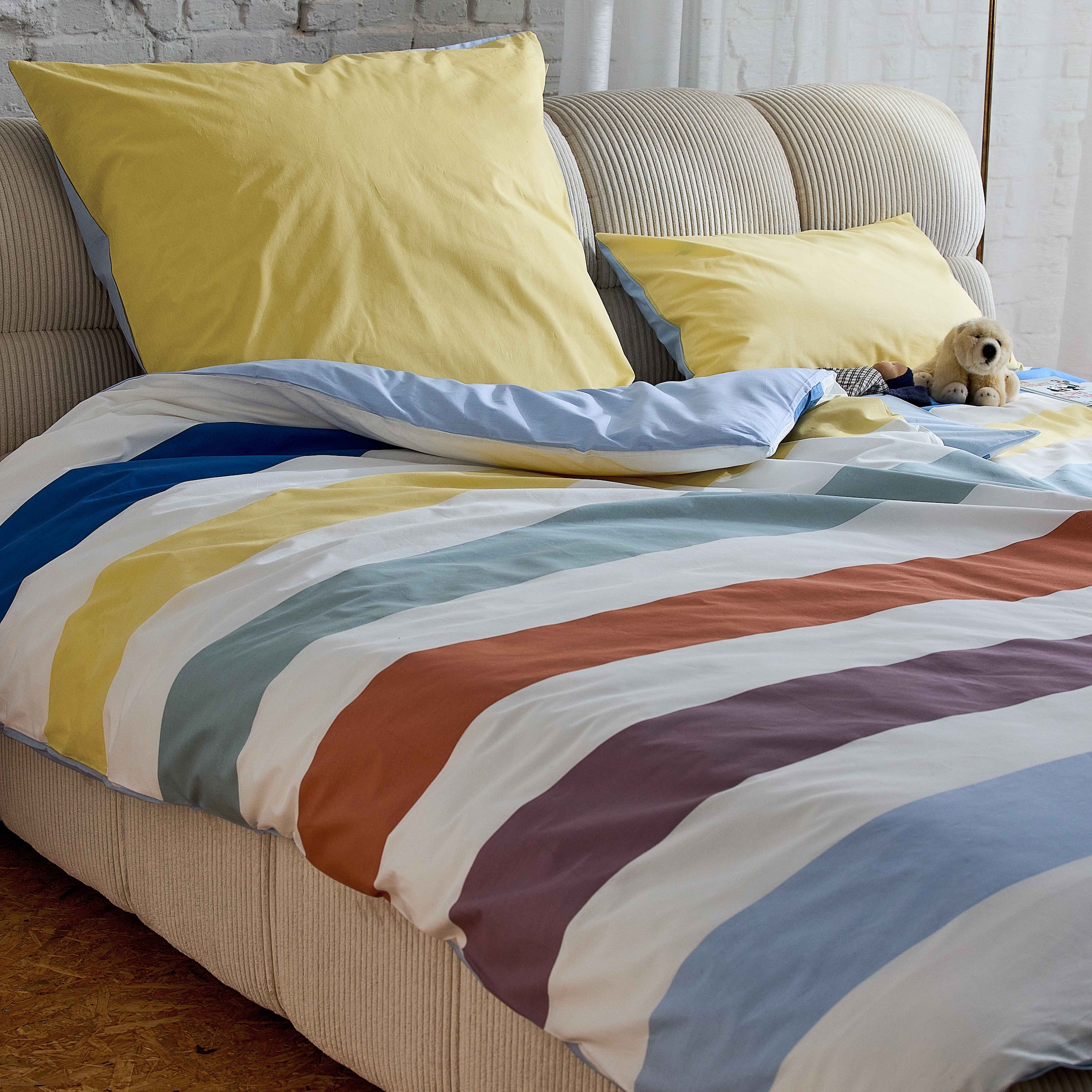 TOM TAILOR HOME Bettwäsche »COLORED STRIPES in Gr. 135x200cm, 155x220cm, 200x220cm oder 100x135cm«, new bedroom, gewebtes Label