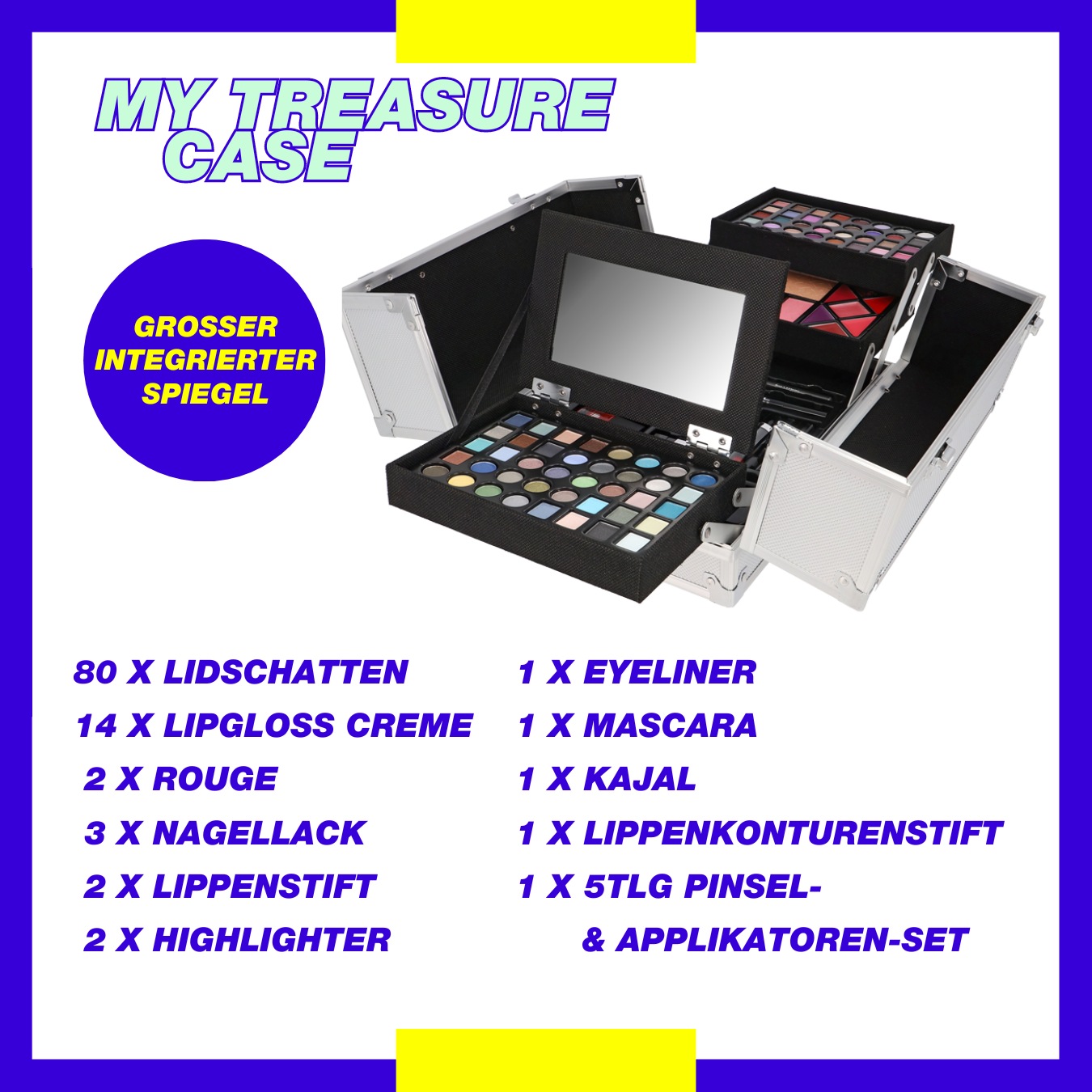 ZMILE COSMETICS Kosmetik-Koffer »My Treasure Case«, (113 tlg.), mit veganer Formulierung