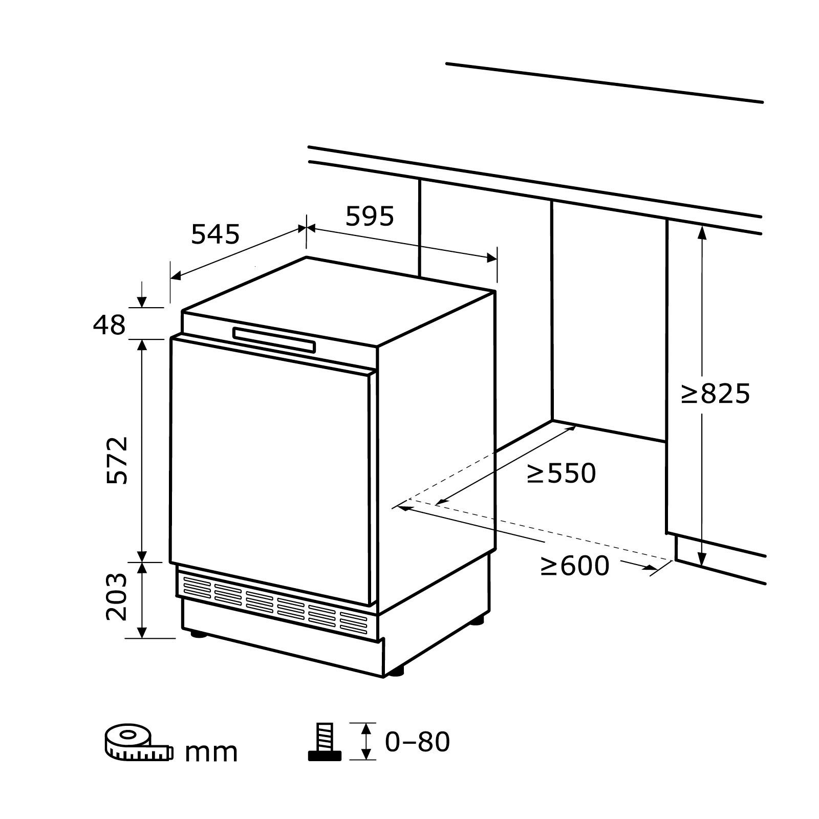 exquisit Kühlschrank »UKS140-V-FE-010E«, UKS140-V-FE-010E, 82,3 cm hoch, 59,5 cm breit