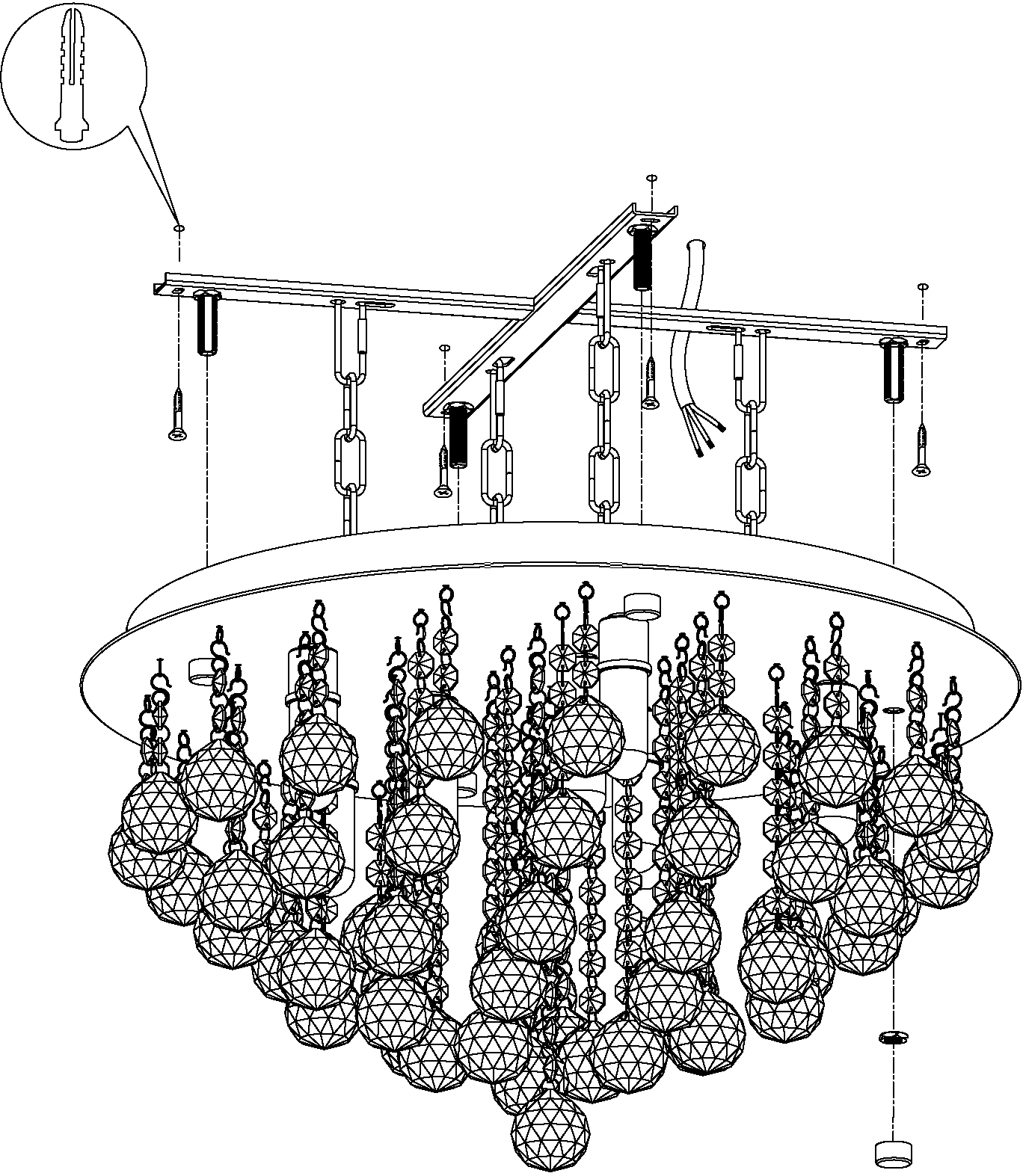 EGLO LED Deckenleuchte »ALMONTE«, G9, Warmweiß, chrom / Ø50 x H30cm / inkl. 8xG9 (je 3W, 360lm, 3000K) / Deckenlampe mit warmweißer Lichtfarbe - IP44 spritzwassergeschützt - Schlafzimmerlampe - Flurlampe - Wohnzimmerlampe - Kristalllampe - Kristall