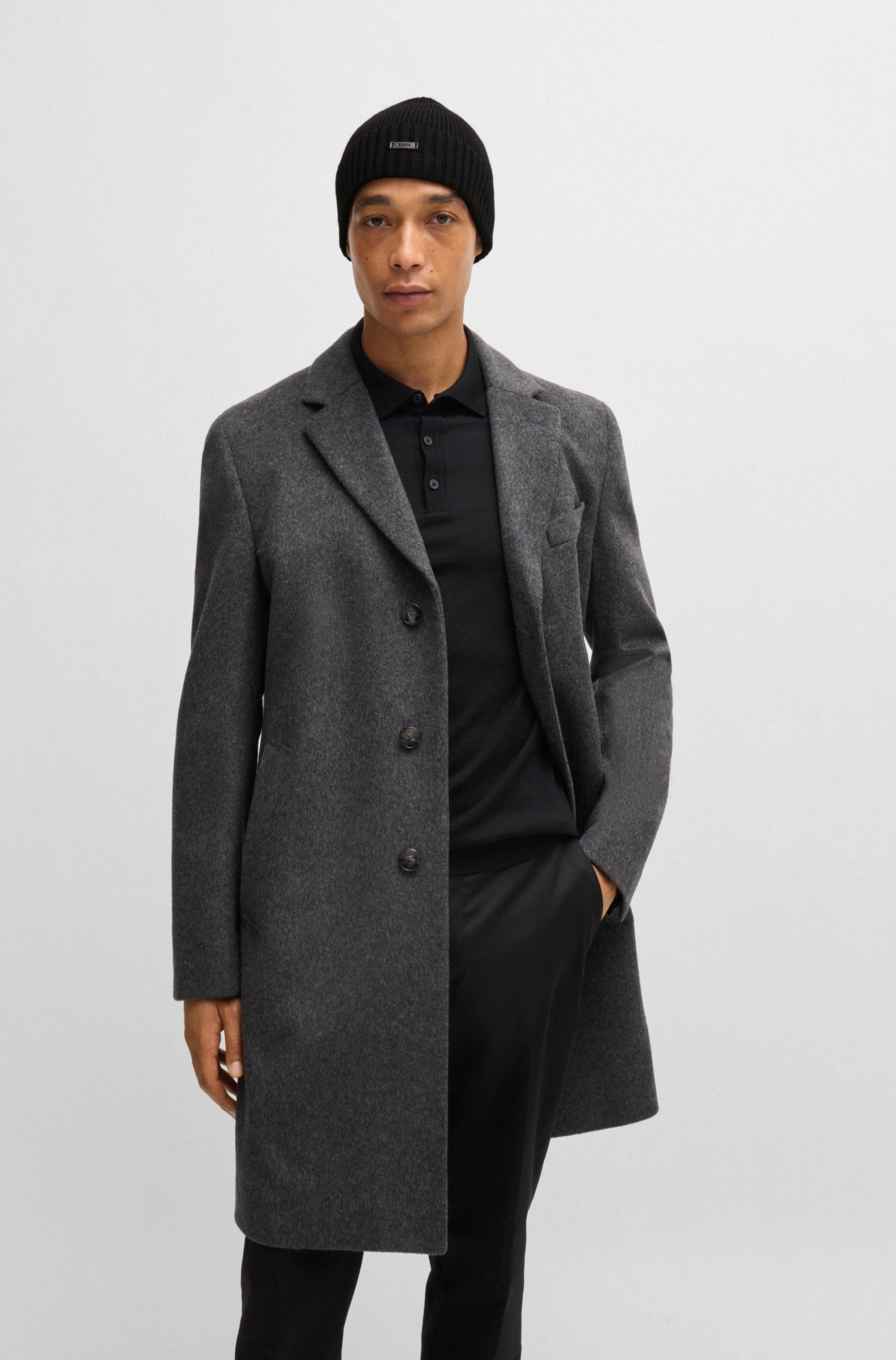 BOSS Beanie »Fati« aus Rippenstrick