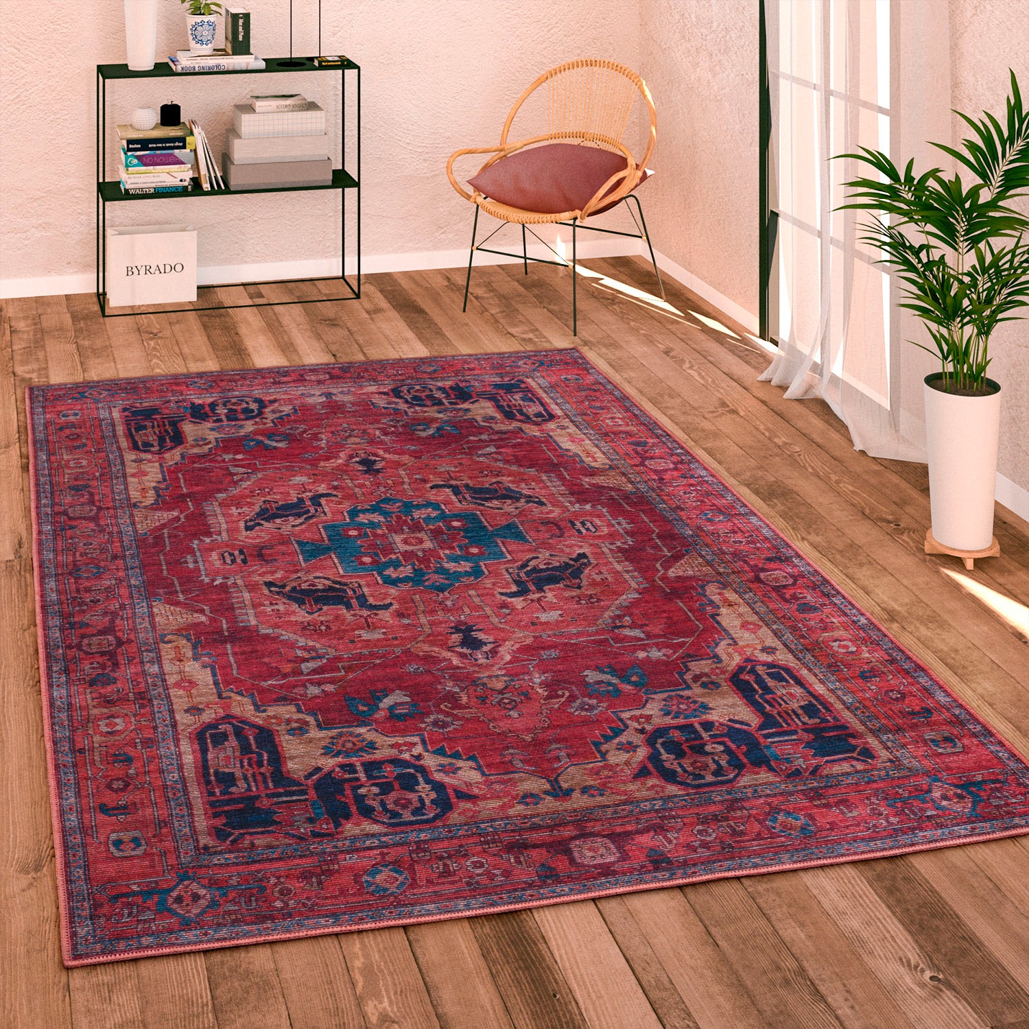 Paco Home Teppich »Bordeaux 241«, rechteckig, 4 mm Höhe, Kurzflor, Orient-Optik, Vintage Design, waschbar
