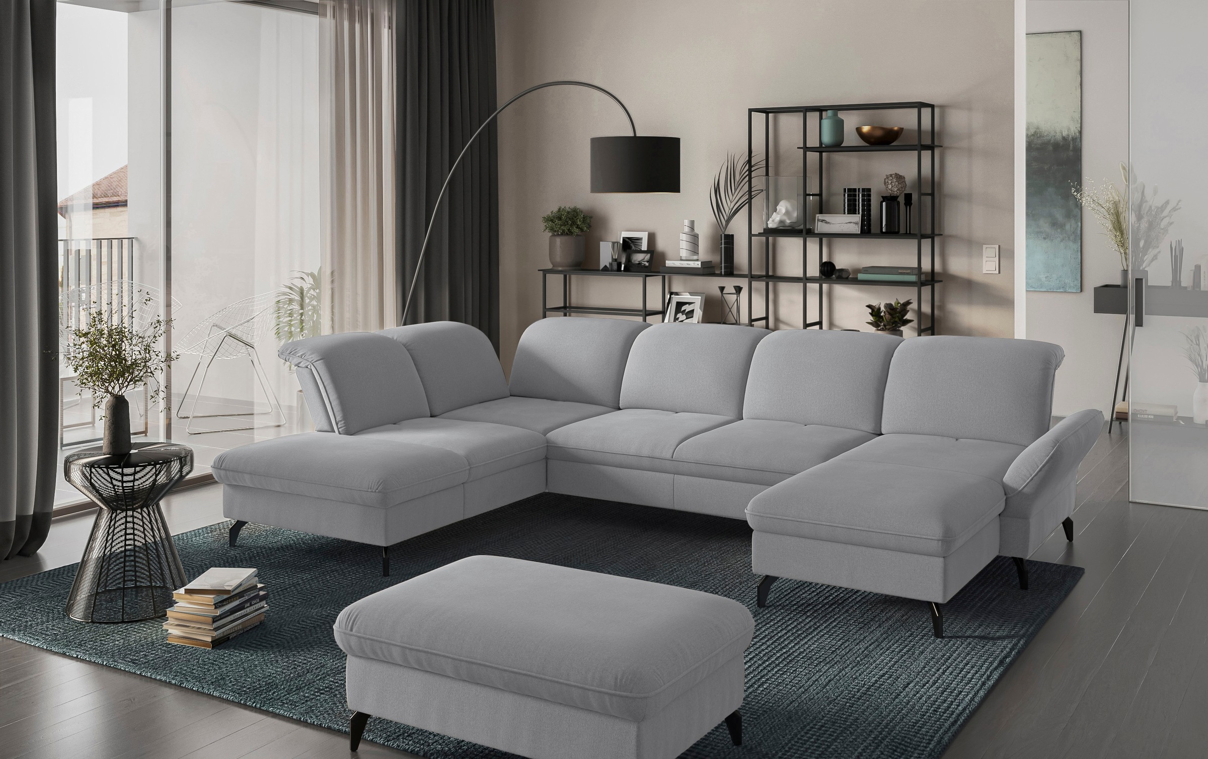 sit&more Wohnlandschaft Leandro U-Form, Wahlweise mit Bett-, Kopfteil - und günstig online kaufen