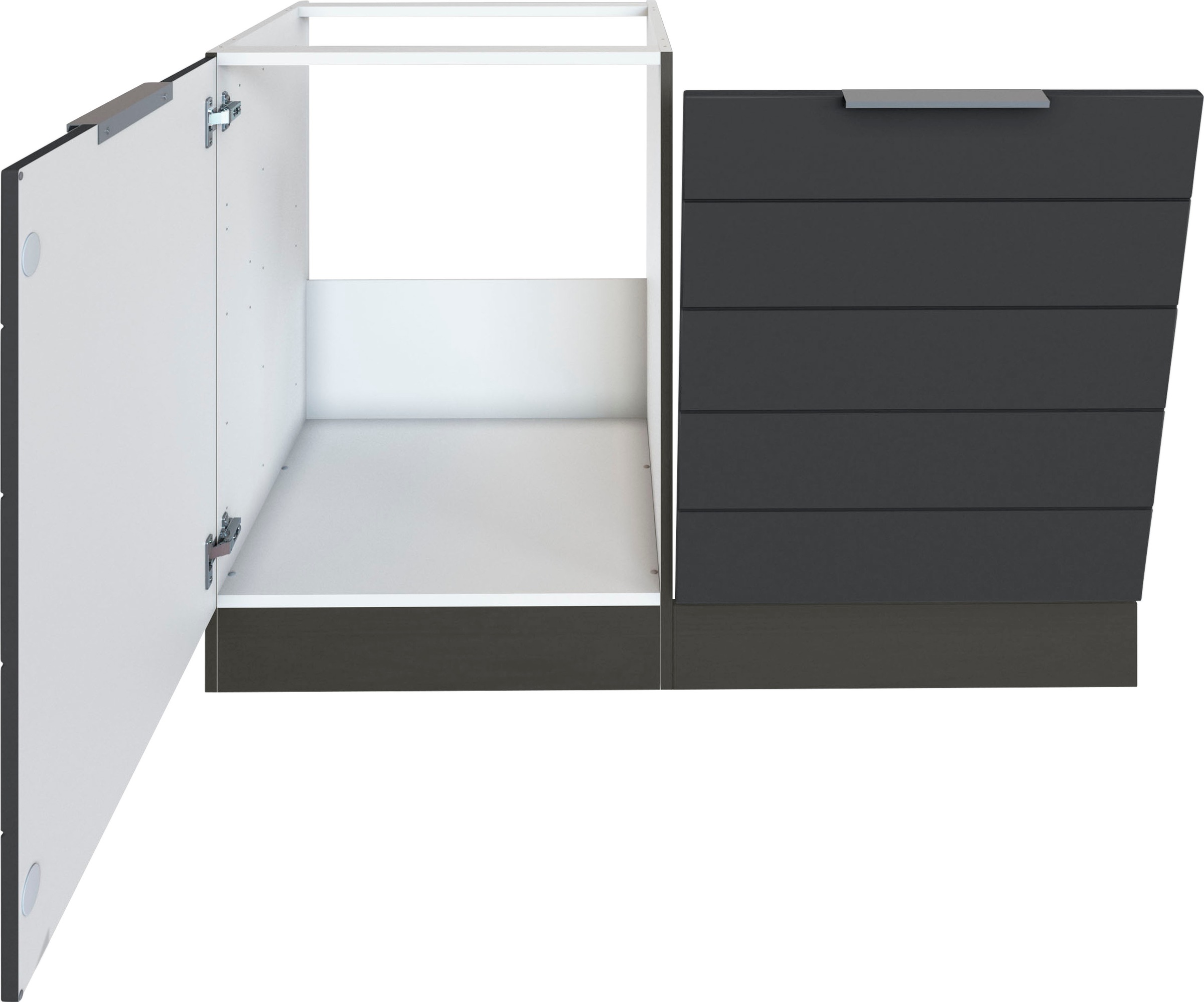 KOCHSTATION Spülenschrank »KS-Luhe«, 120 cm breit, hochwertige MDF-Fronten mit waagerechter Lisene