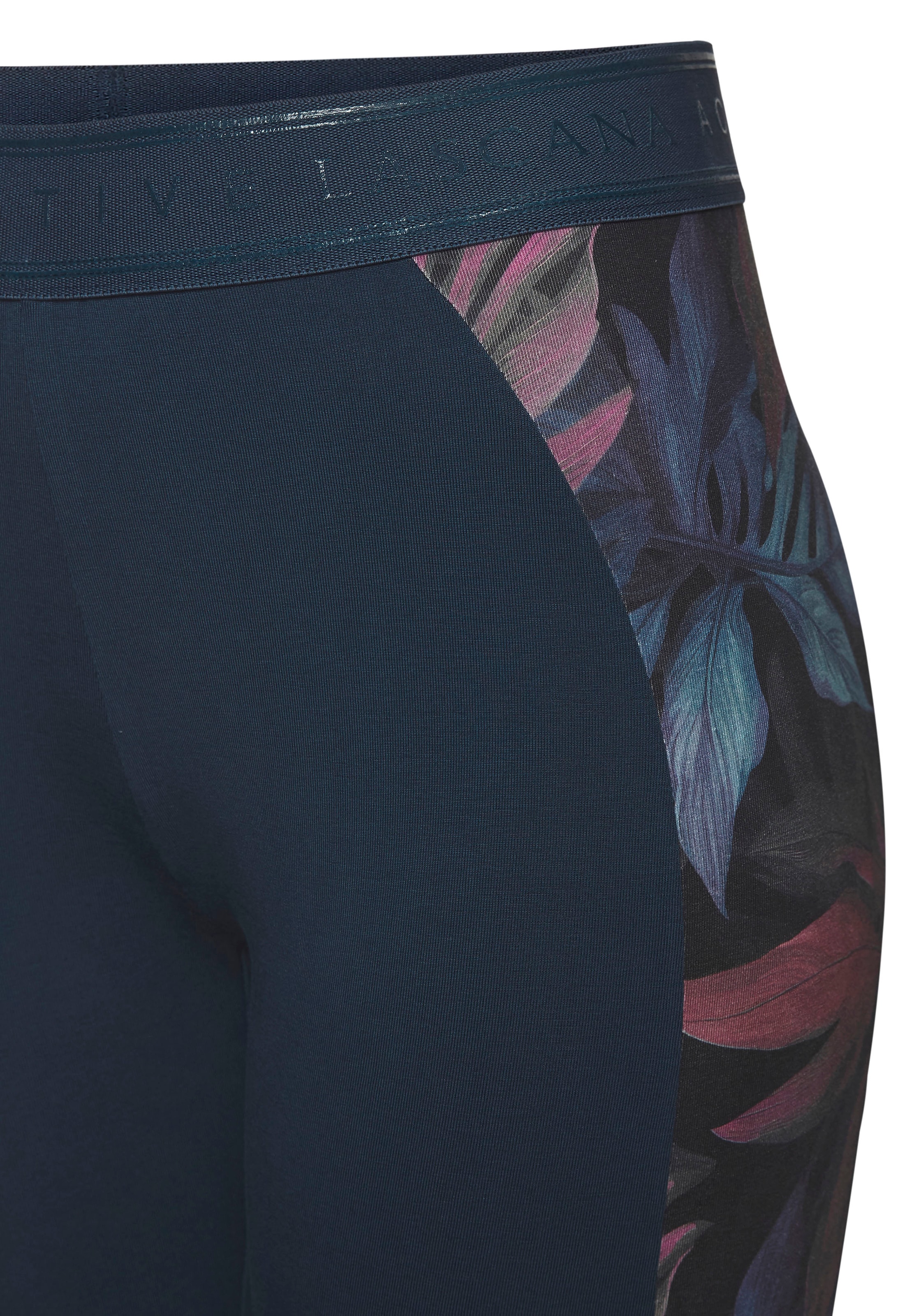 LASCANA ACTIVE Funktionsleggings, Sportleggings mit seitlichen floralen Einsätzen