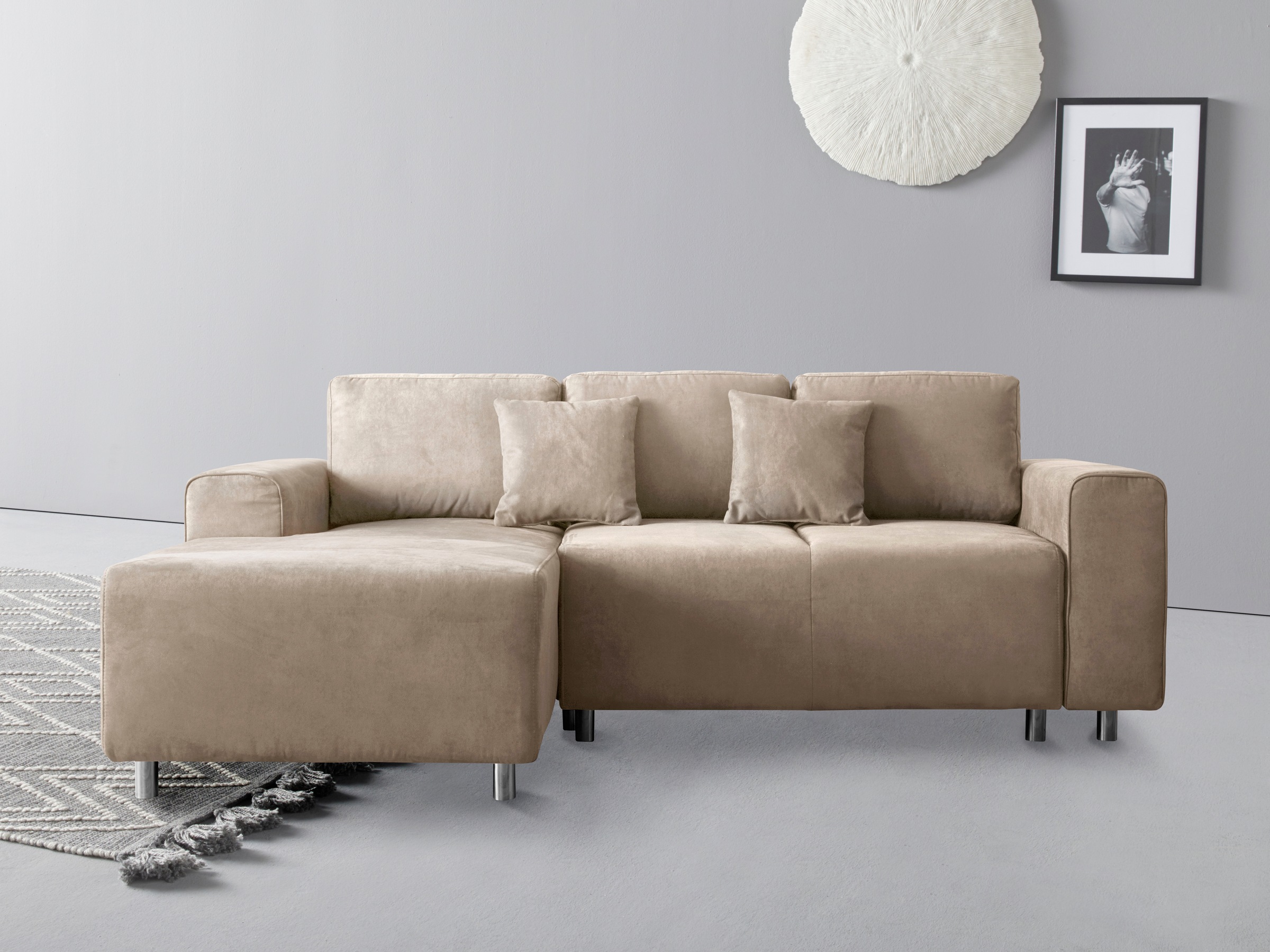 Home affaire Ecksofa »Györ«, L-Form, wahlweise mit Bettfunktion und Bettkas günstig online kaufen