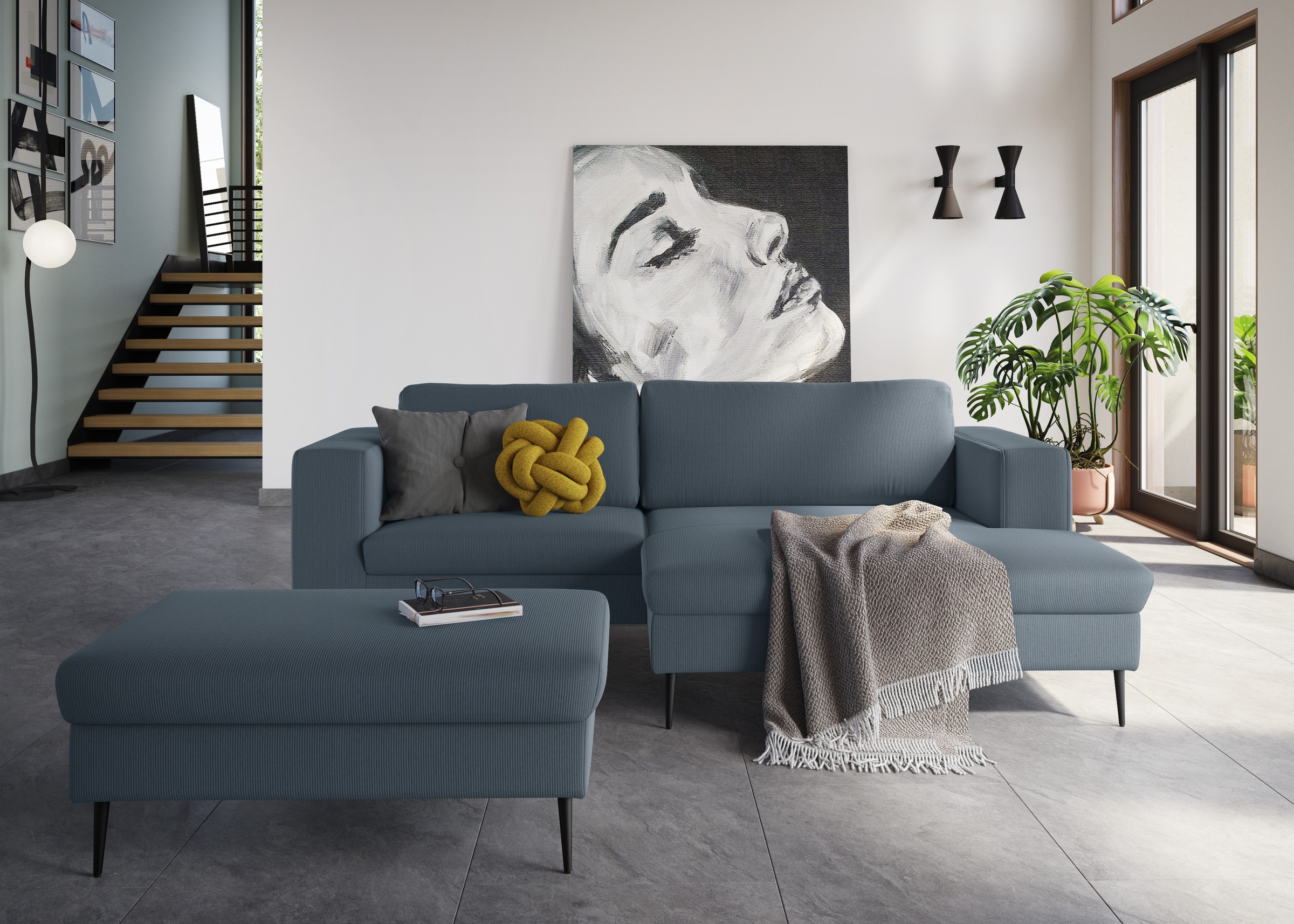 DOMO collection Sitzhocker »Modica«, passend zur Serie, auch in Cord