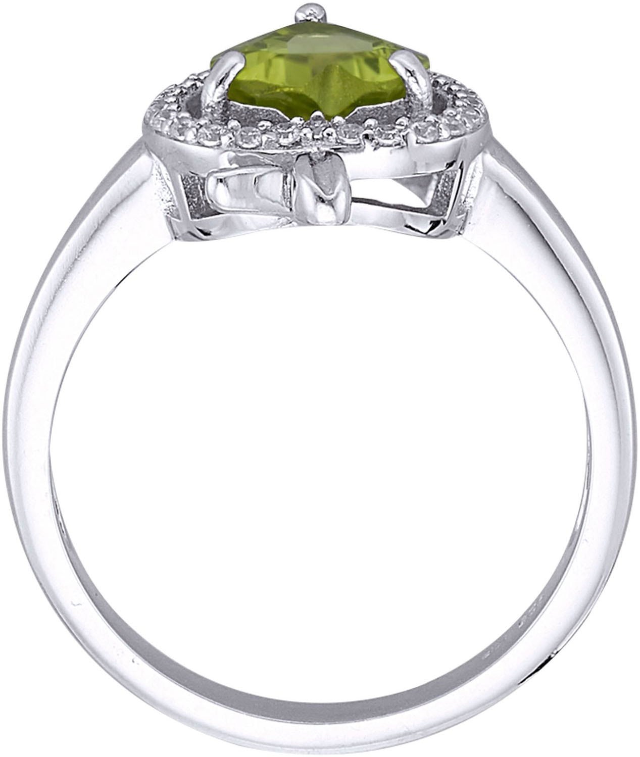 Firetti Fingerring »Schmuck Geschenk Silber 925 Damenring Ring Apfel Herz« mit Peridot, Zirkonia (synth.)