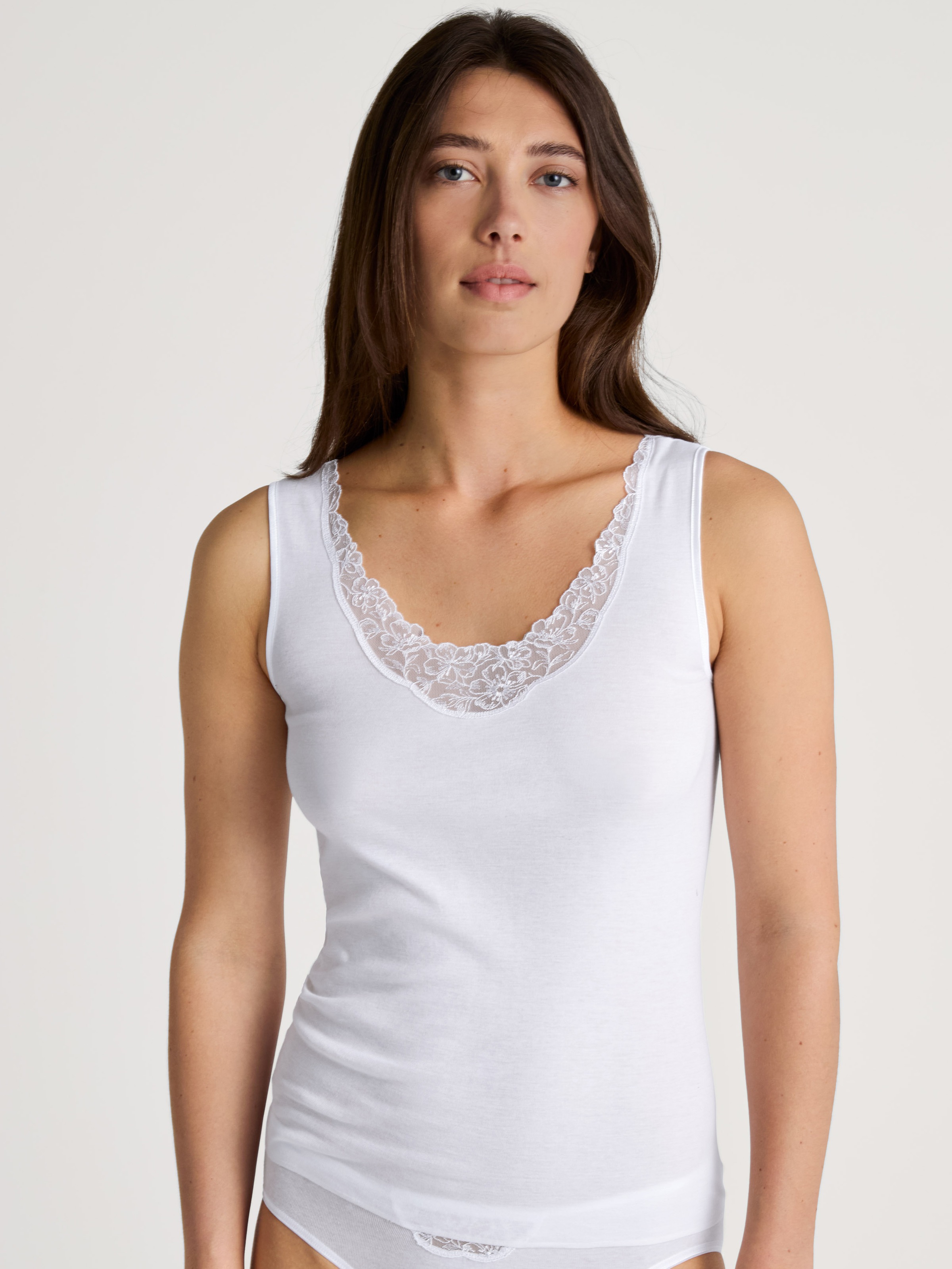 CALIDA Unterhemd »Cotton Desire«, Spitze am Dekolleté