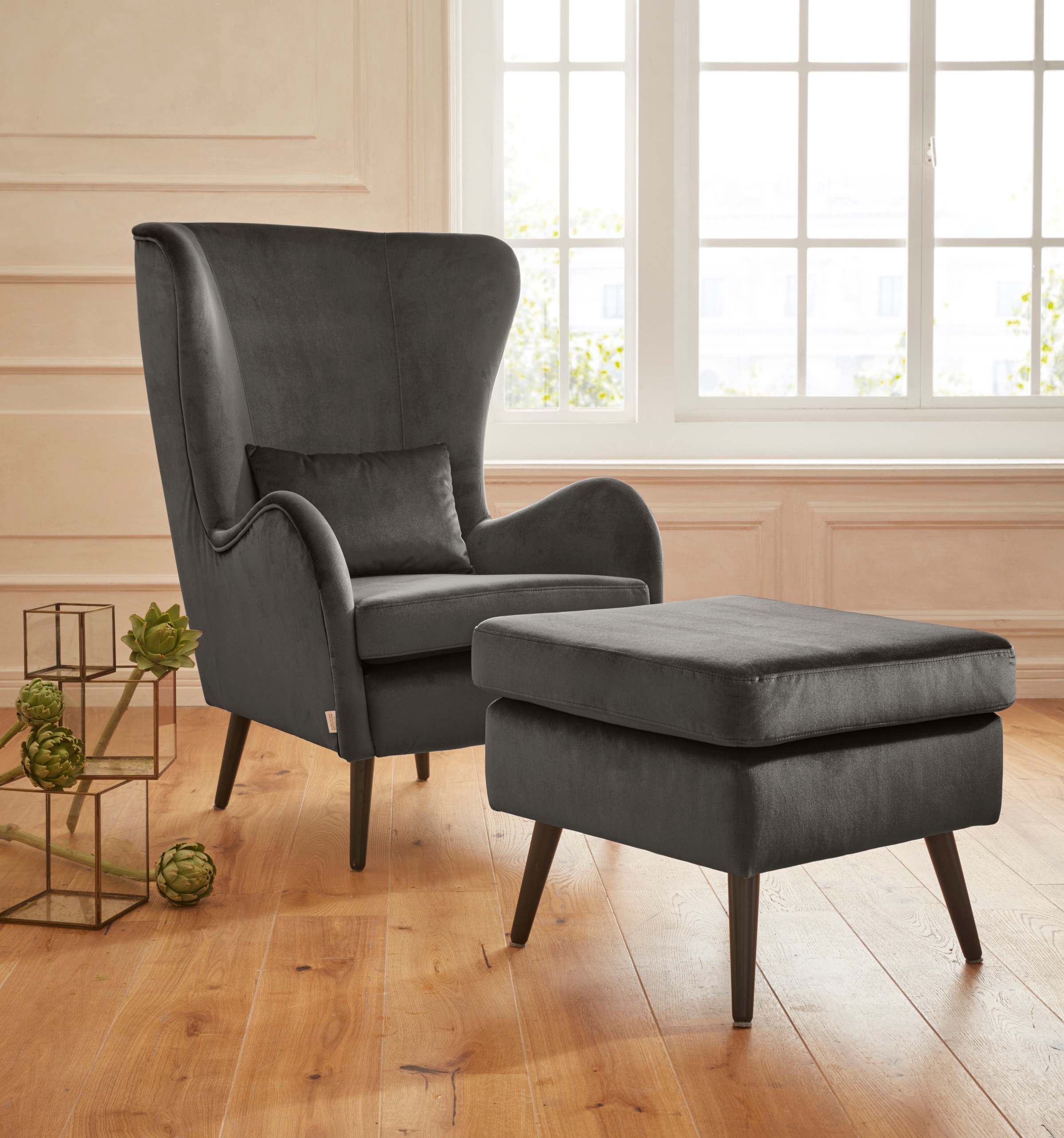 Home affaire Sessel »Sallito, TV-Sessel, Ohrensessel mit«, Hocker, in viele günstig online kaufen