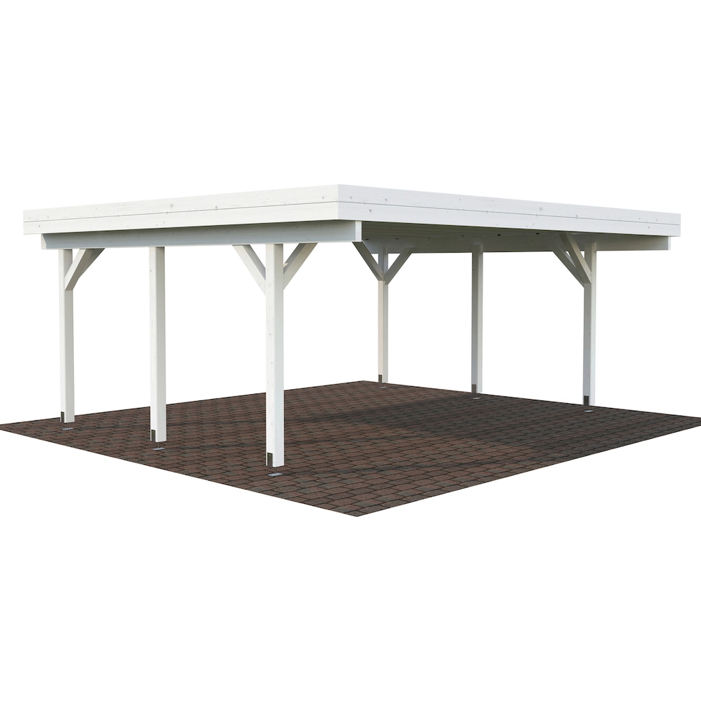 Palmako Doppelcarport »Karl«, Holz, weiß