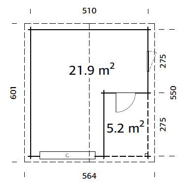 Palmako Garage »Irene/Roger«, BxTxH: 564x601x321 cm, mit Anbau, ohne Tor, grau