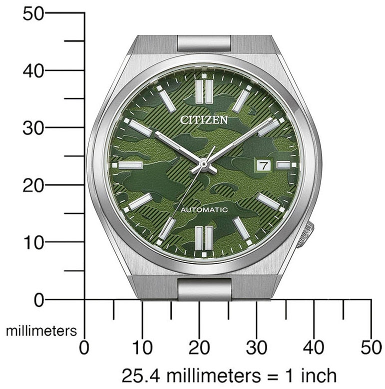 Citizen Automatikuhr »Tsuyosa«, Armbanduhr, Damenuhr, Herrenuhr, Edelstahlarmband, Saphirglas, Datum