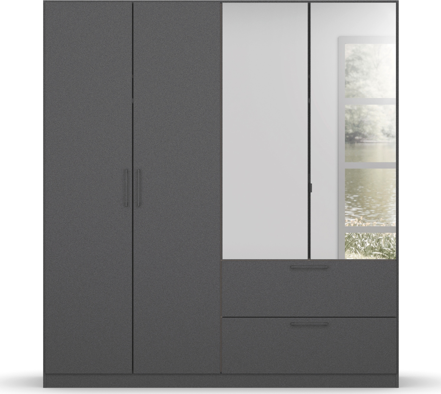 INOSIGN BY RAUCH Drehtürenschrank »Kleiderschrank Schrank Garderobe Wäscheschrank CHALLENGER«, mit Spiegeltüren und geräumigen Schubladen MADE IN GERMANY