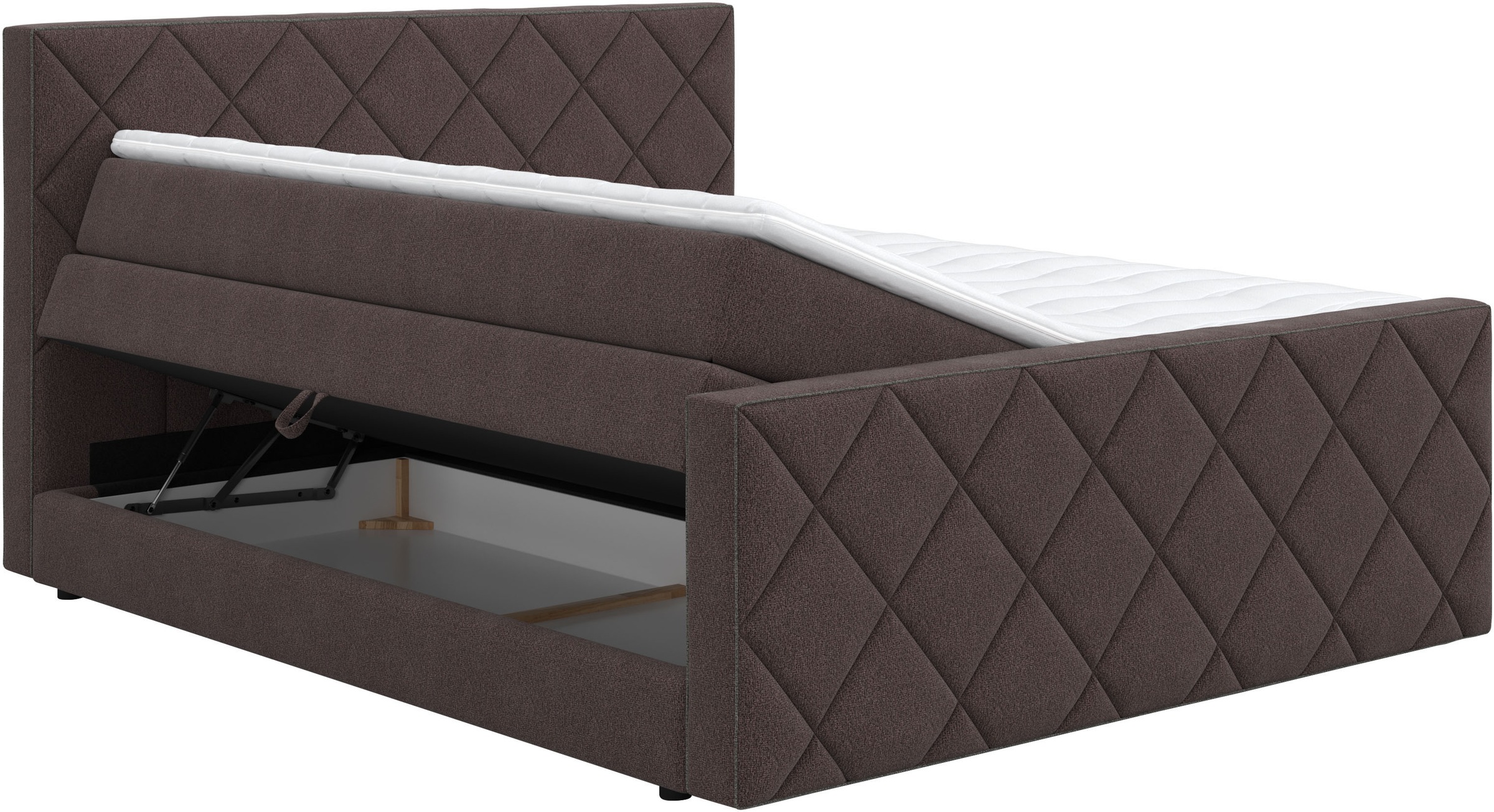 COTTA Boxspringbett »Tower inkl. Bettkasten, mit Keder in abgesetzter Farbe« in verschiedenen Breiten, Härtegraden und Farben erhältlich