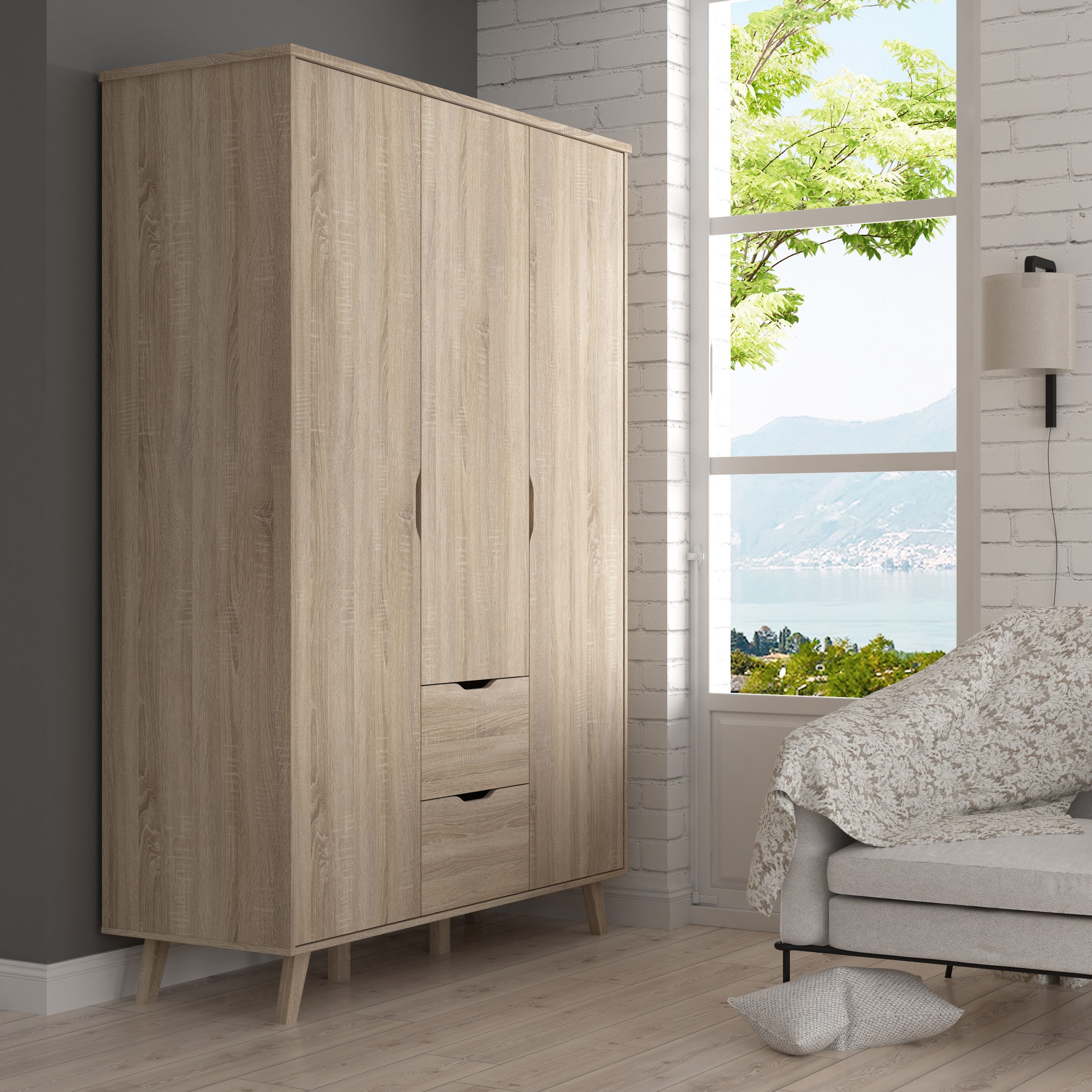 FORTE Drehtürenschrank »Vankka, Kleiderschrank, viel Stauraum,«, (B/H/T ca. günstig online kaufen