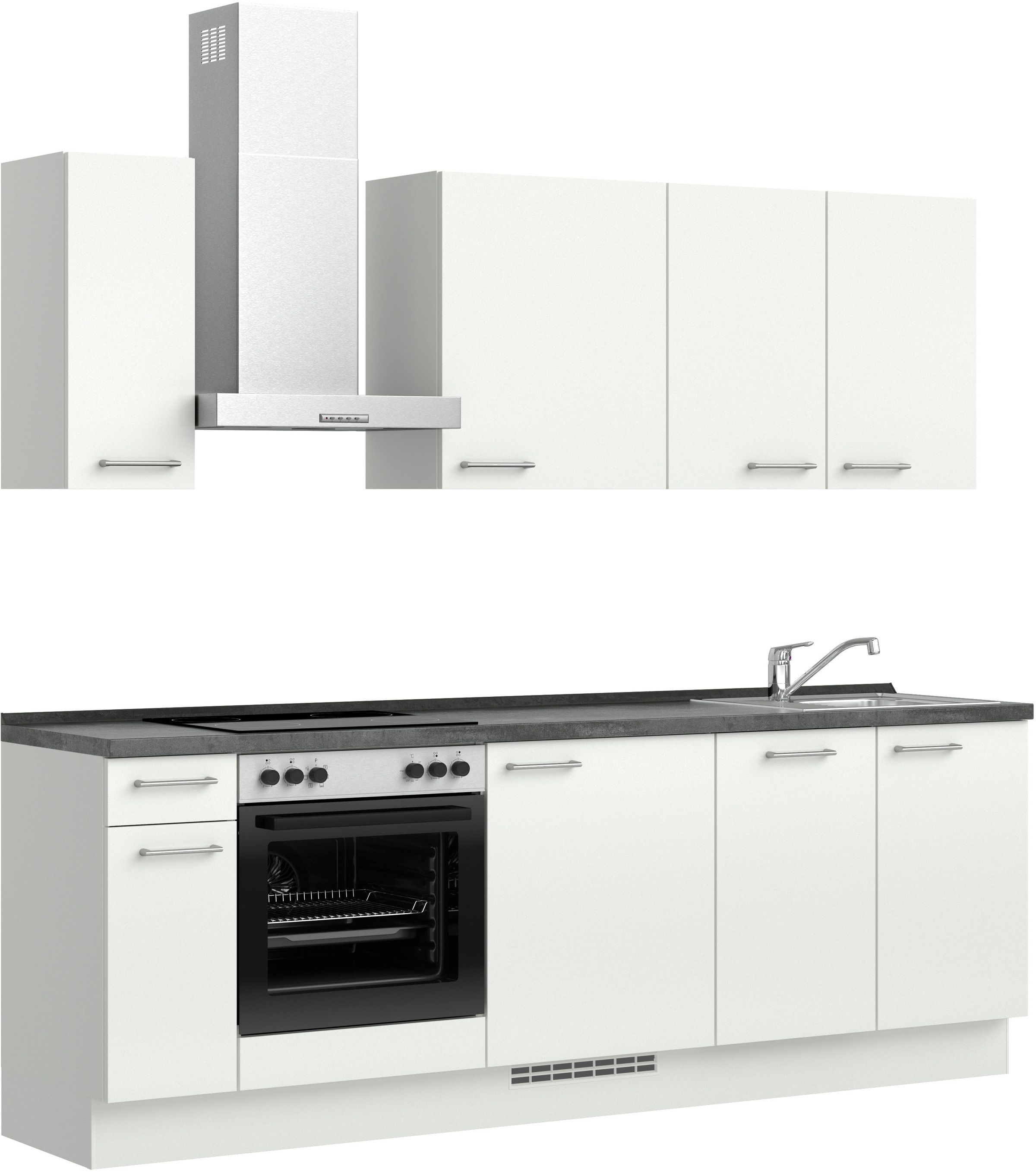 nobilia® Küchenzeile »"Laser I"«, vormontiert, Ausrichtung wählbar, Breite 240 cm, wahlw. mit E-Geräten