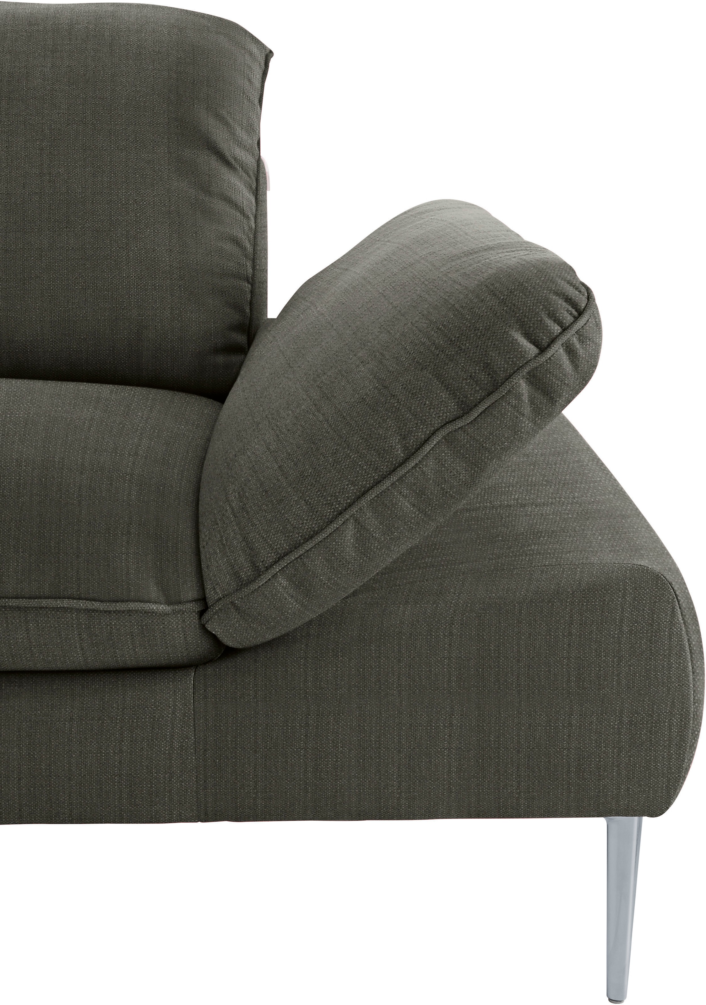 W.SCHILLIG Ecksofa »enjoy&MORE, Designsofa, bequem, zeitlos und elegant, L-Form«, mit Sitztiefenverstellung, Füße silber matt, Breite 340 cm