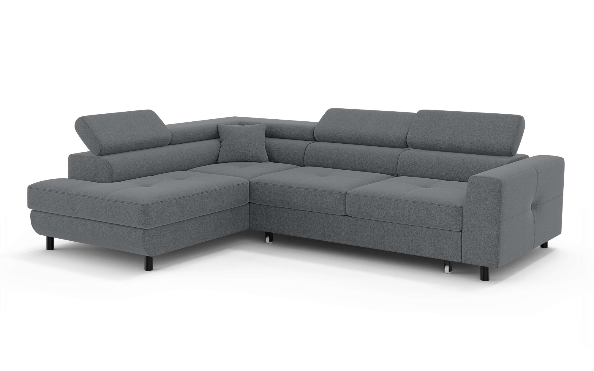 OTTO home Ecksofa »AADEN Schlafsofa mit verstellbaren Kopfstützen, B/T/H: 254/199/90 cm«, mit Bettfunktion und Bettkasten, Ottomane rechts/links bestellbar