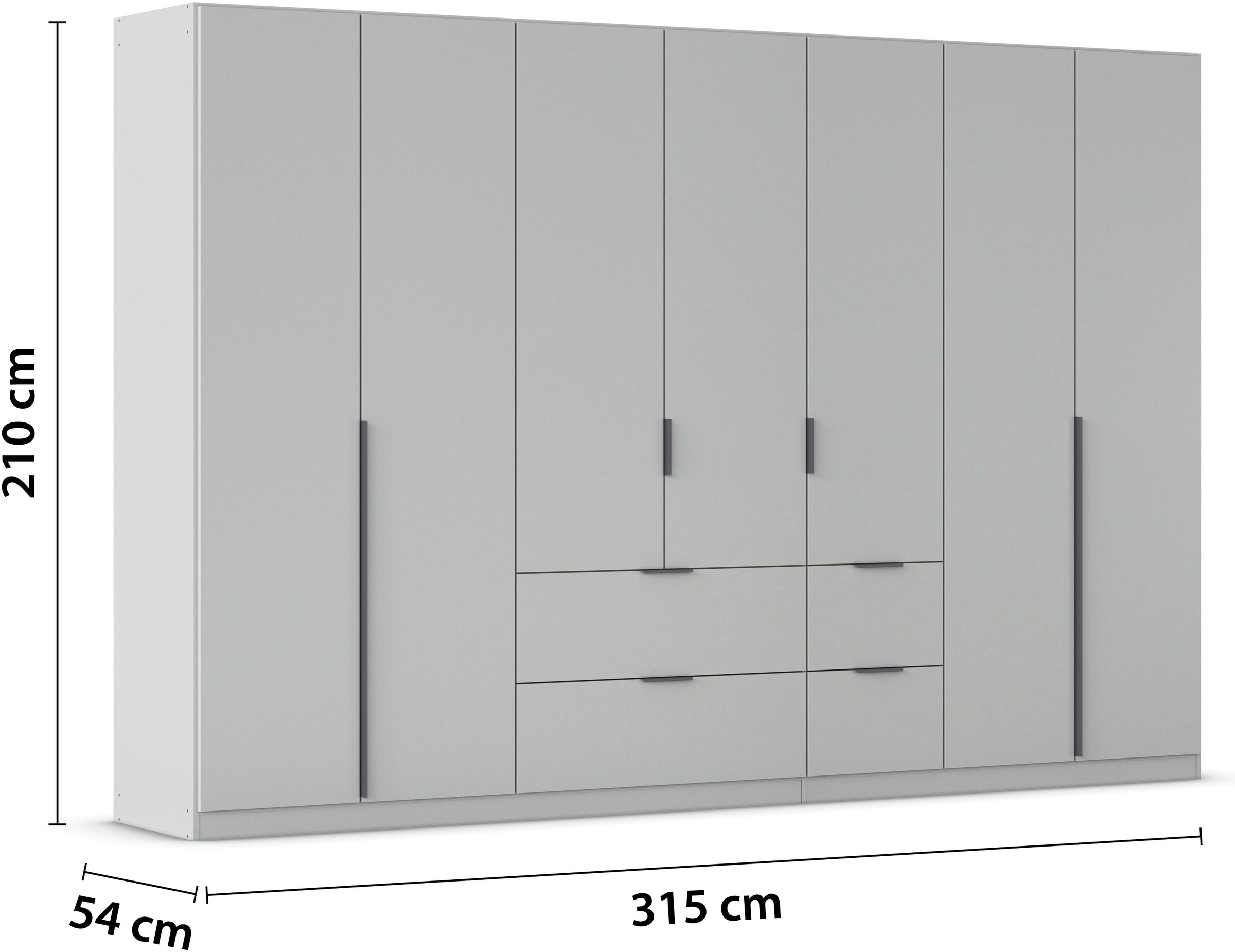 rauch Drehtürenschrank »Kleiderschrank Schrank Garderobe AGORDO mit Dekor- oder Hochglanzfront«, (in zwei Griff-Farben mit Dekor- oder Hochglanzfront), mit Außenschubkästen, in 6 Breiten und 2 Höhen MADE IN GERMANY