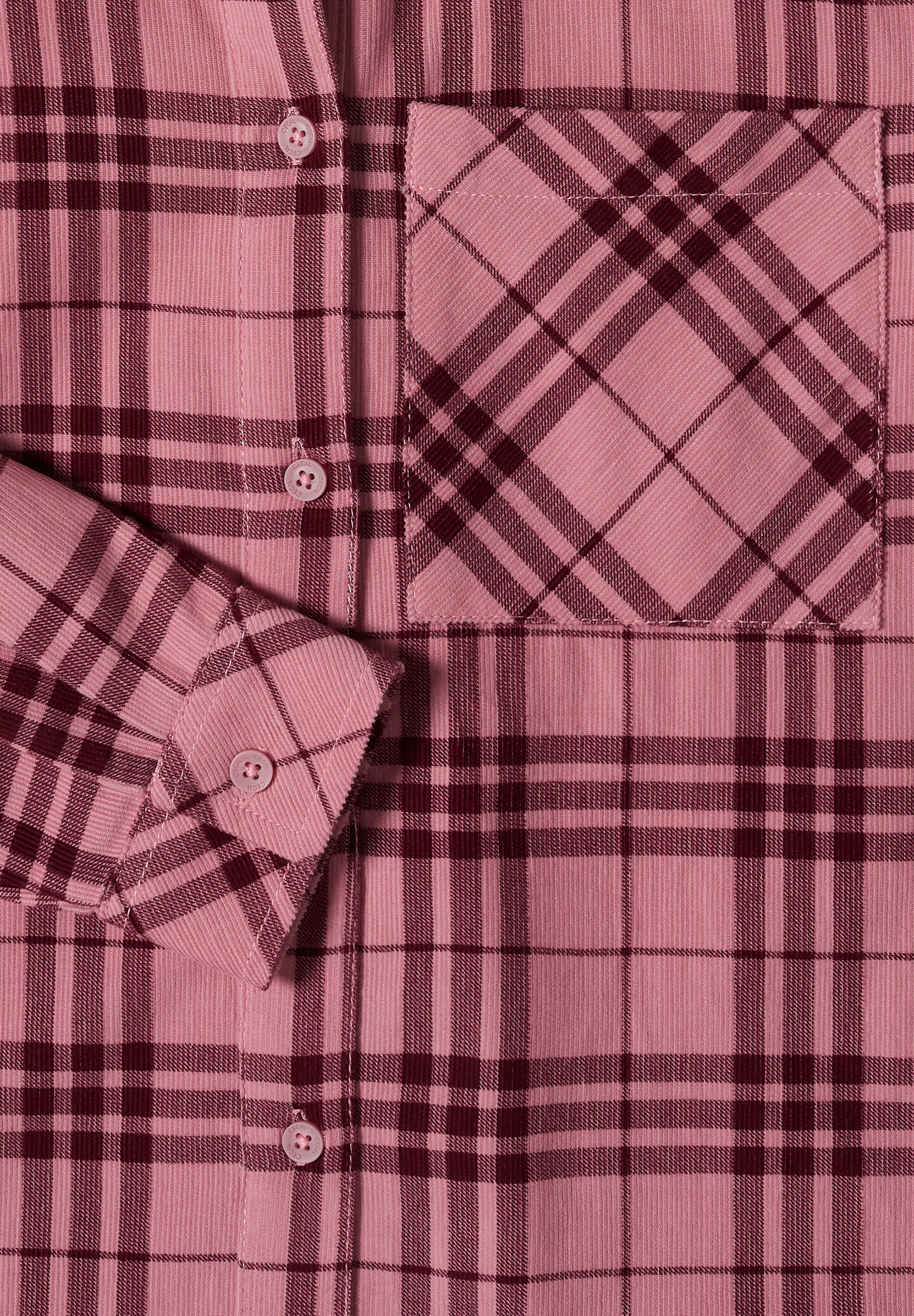 Cecil Langarmbluse Cordbluse mit Karomuster