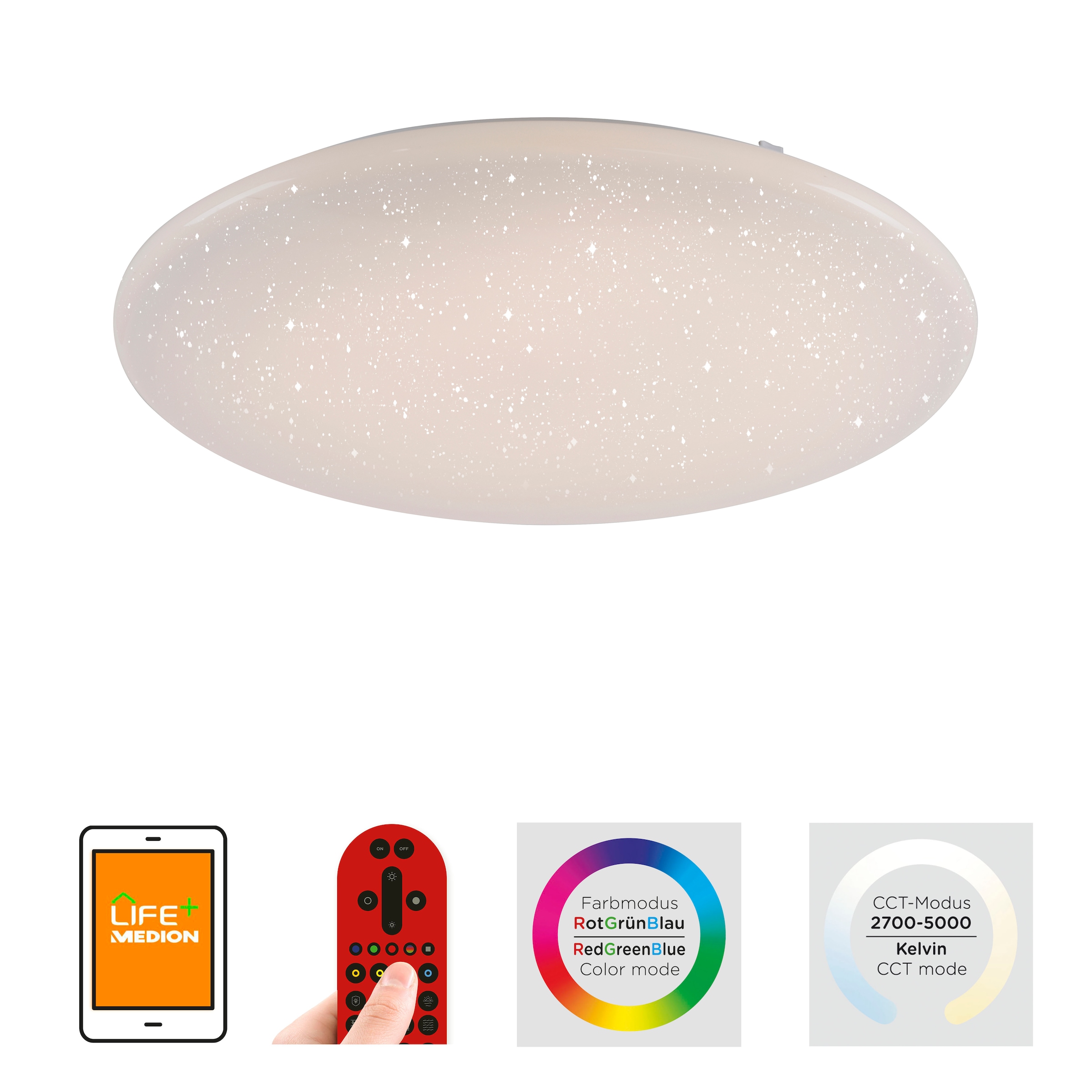 JUST LIGHT LED Deckenleuchte »Ls-URANUS« LED-Board 1 Stk. warmweiß - kaltweiß Smarthome fähig