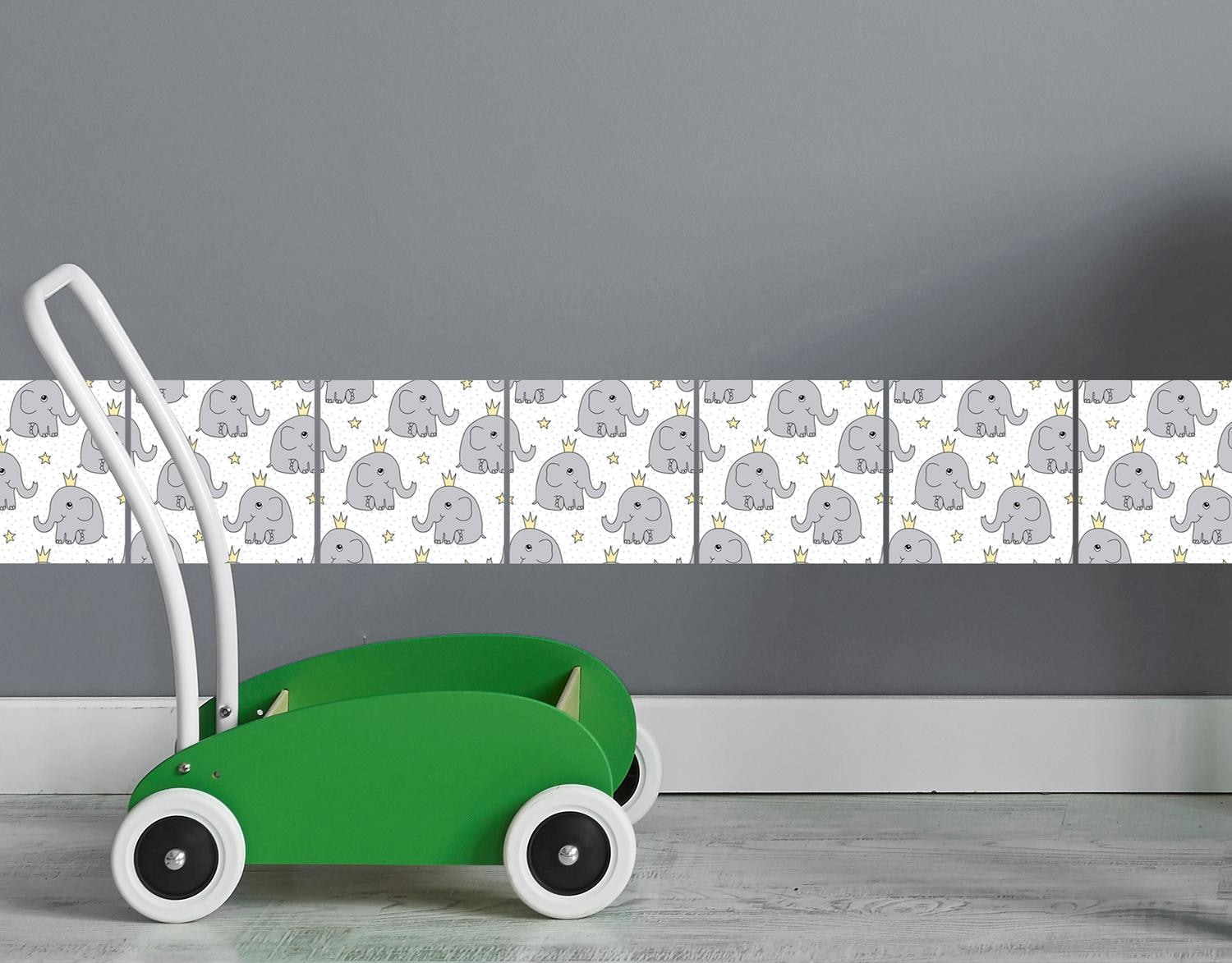 queence Fliesenaufkleber »Elefanten«, Stickerfliesen, selbstklebend, Sticker, 12er Set