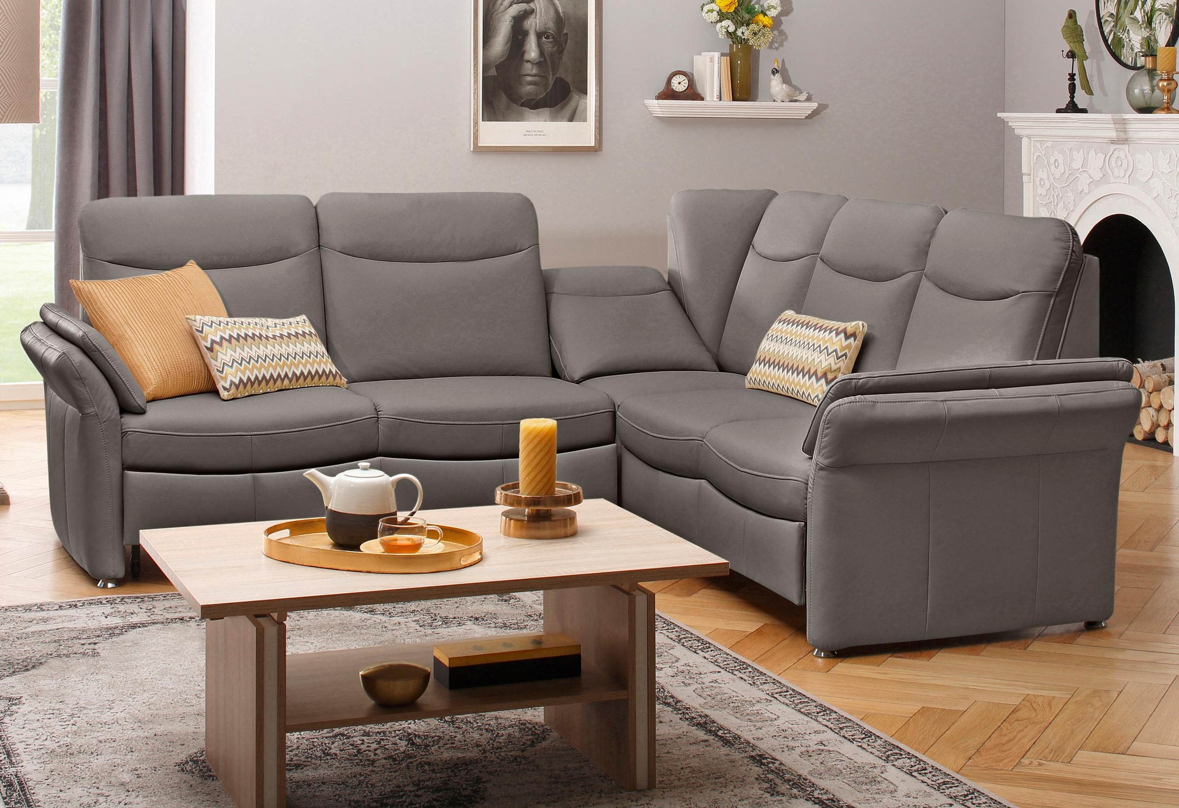 Home affaire Ecksofa »Tahoma L-Form«, mit Armlehnfunktion, wahlweise Bettfunktion, Schublade, Relaxfunktion