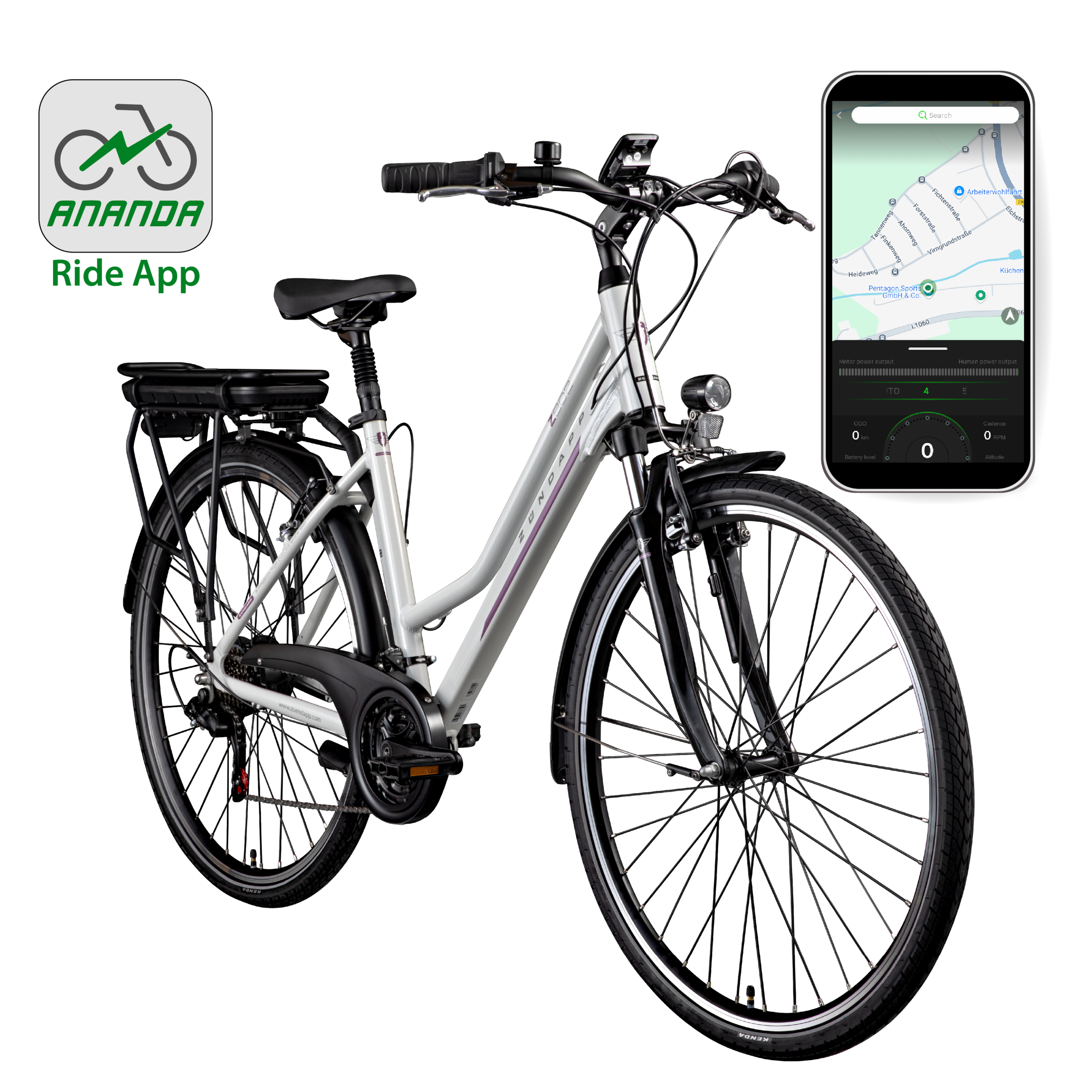 Zündapp »Z802 Damen« 21 Gang Shimano Altus RD-M310 Schaltwerk Kettenschaltung Heckmotor 250 W Pedelec, Elektrofahrrad für Damen