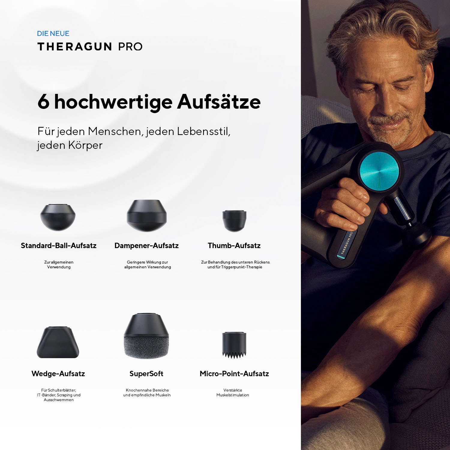 Therabody Massagepistole »Theragun Pro (5.Generation)«, (Erhöht die Flexibilität & Mobilität - Leistungsstarker Motor), Reduziert Schmerzen und Verspannungen, Verbessert die Schlafqualität