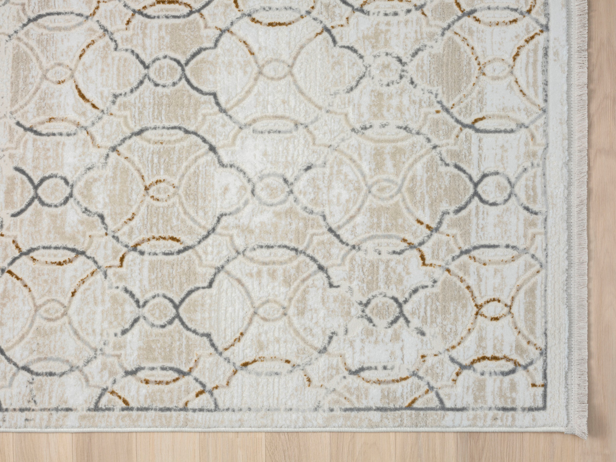Myflair Möbel & Accessoires Teppich »My Floor Lagerräumung«, rechteckig, 10 mm Höhe, Kurzflor, Retro-Style, mit Fransen, besonders weich durch Microfaser